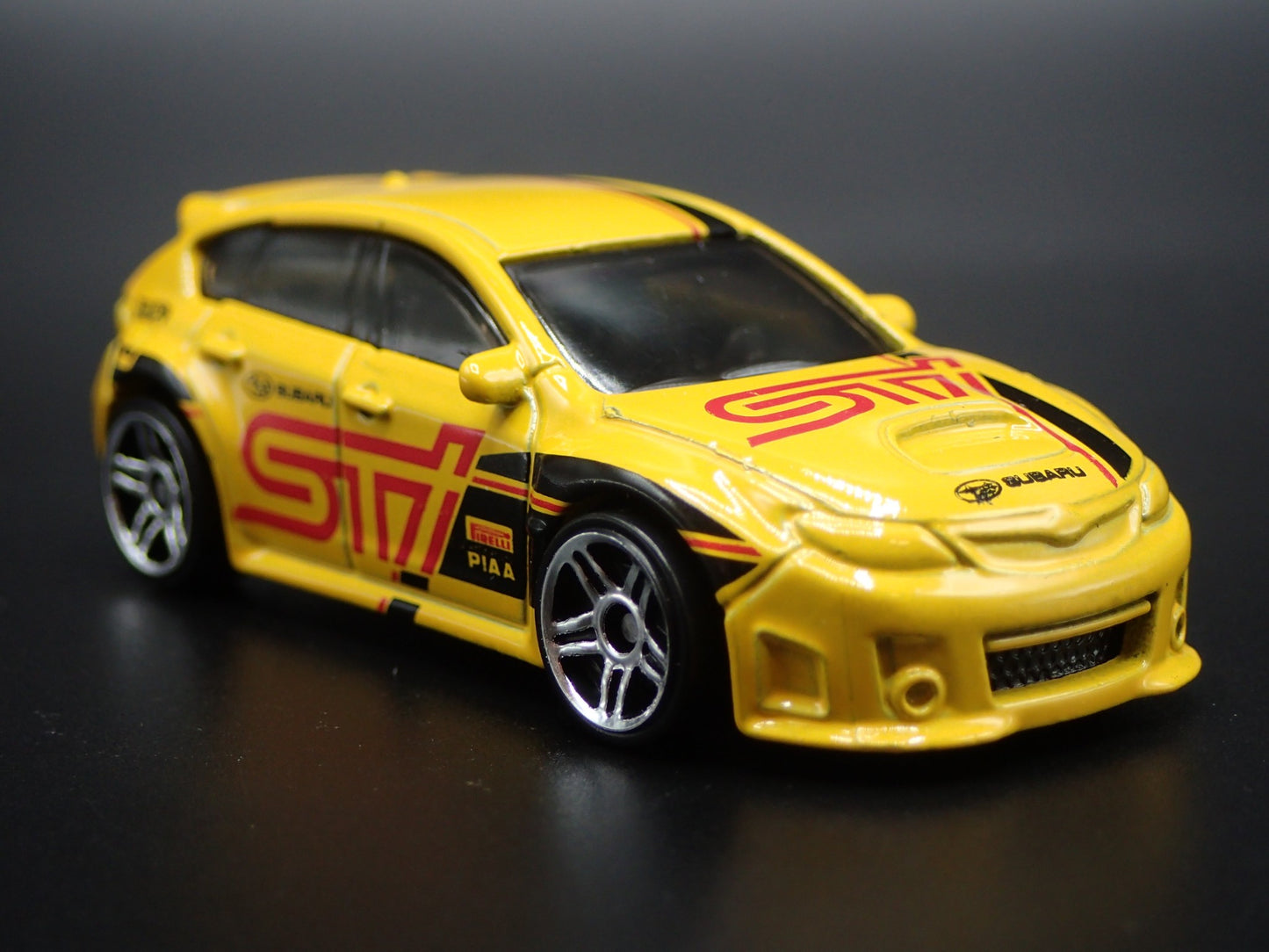 2007-2014 SUBARU WRX STI YELLOW 1:64 SCALE COLLECTIBLE DIORAMA DIECAST MODEL CAR