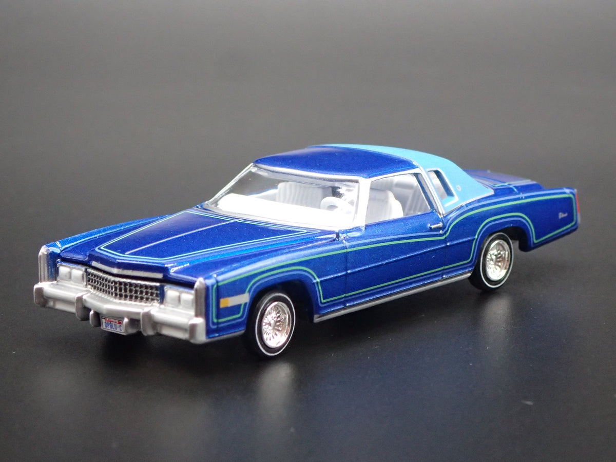 1975 75 CADDY CADILLAC ELDORADO LOWRIDER 1:64 SCALE DIORAMA DIECAST MODEL CAR-Burning Rubber Toy Company