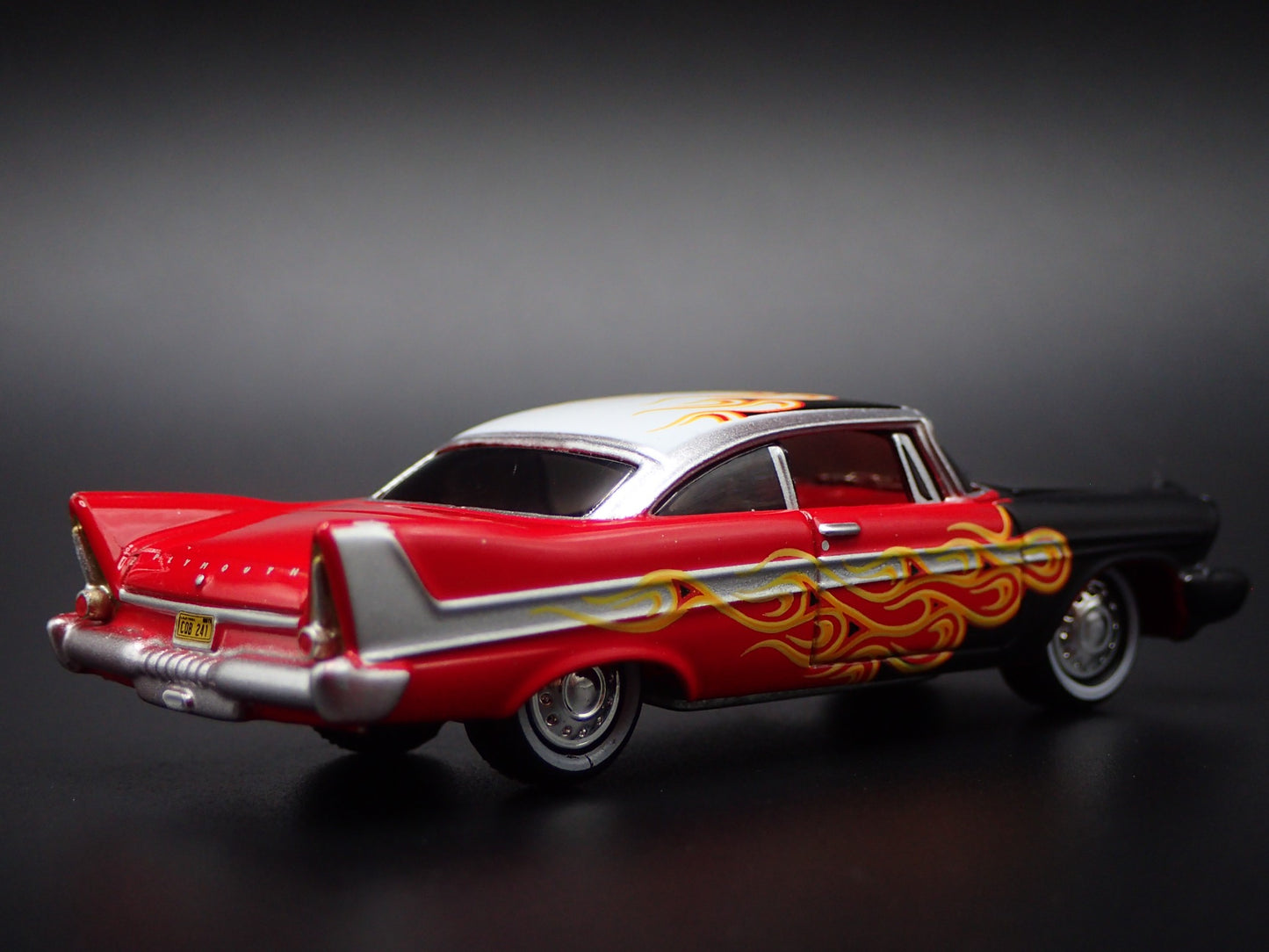 1958 58 PLYMOUTH FURY FLAMES 1:64 SCALE COLLECTIBLE DIORAMA DIECAST MODEL CAR