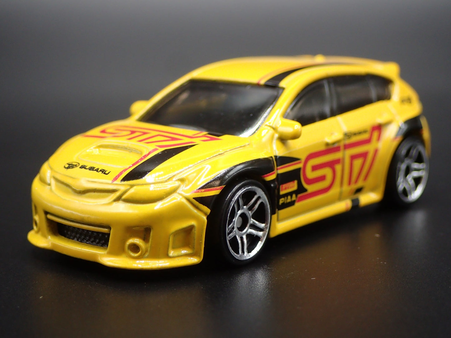 2007-2014 SUBARU WRX STI YELLOW 1:64 SCALE COLLECTIBLE DIORAMA DIECAST MODEL CAR