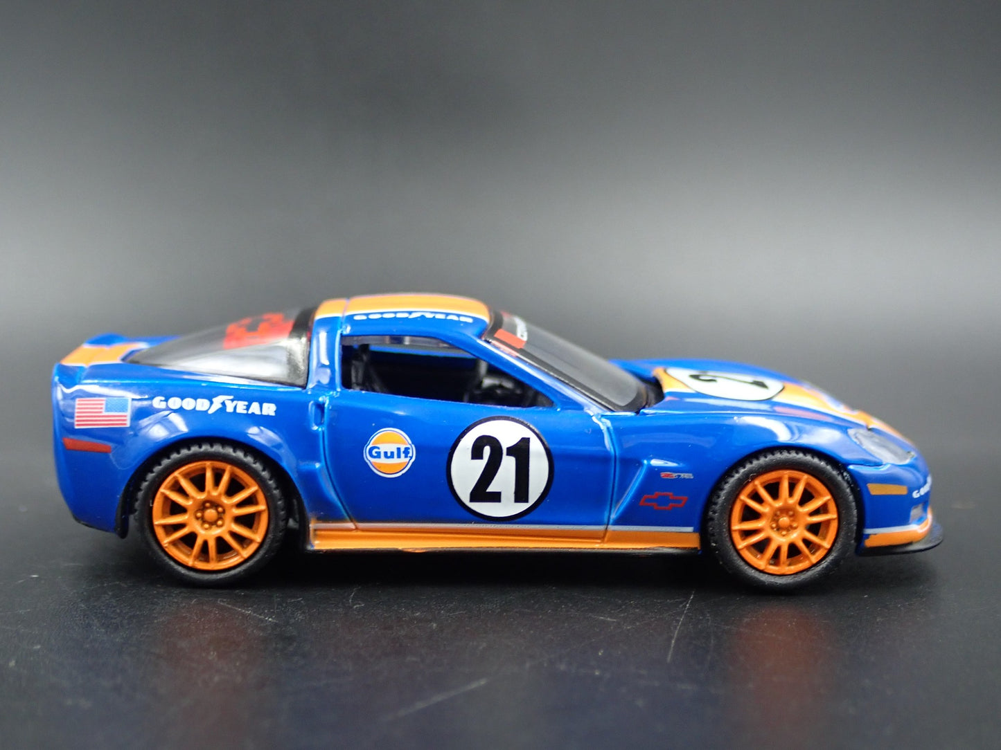 2005-2013 CHEVY CHEVROLET CORVETTE Z06 GULF C6 BLUE 1:64 SCALE DIECAST MODEL CAR