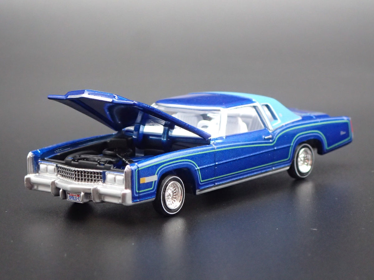 1975 75 CADDY CADILLAC ELDORADO LOWRIDER 1:64 SCALE DIORAMA DIECAST MODEL CAR-Burning Rubber Toy Company