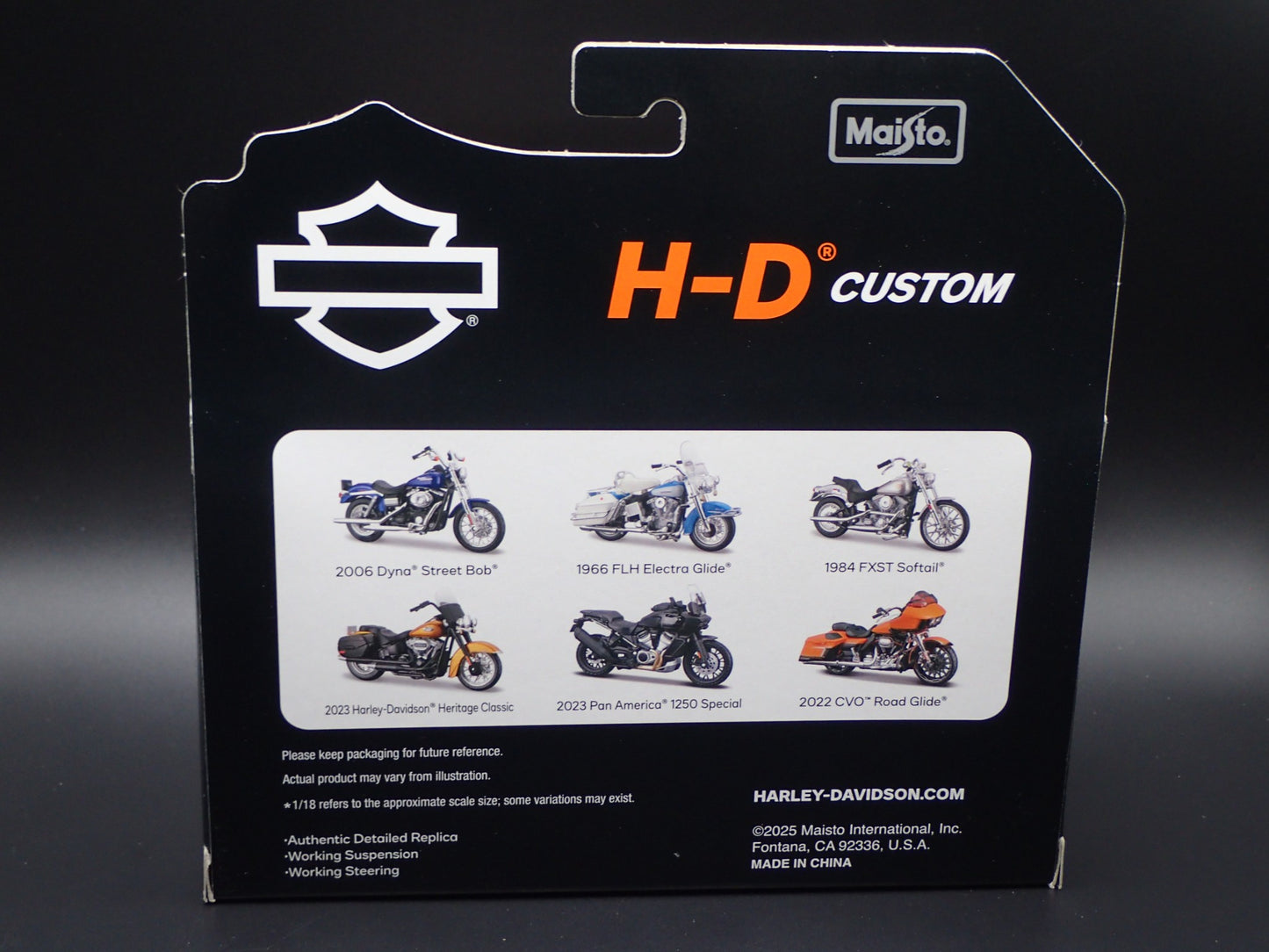 2022 22 CVO ROAD GLIDE HARLEY DAVIDSON MOTORCYCLE MAISTO SERIES 44 1/18 MODEL