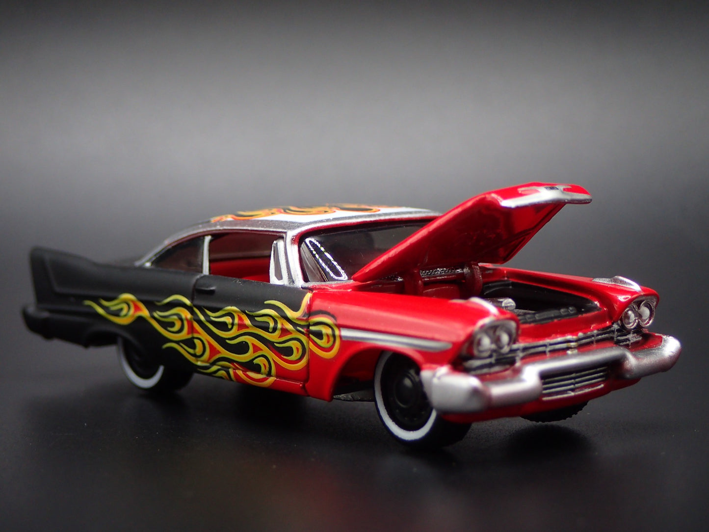 1958 58 PLYMOUTH FURY FLAMES 1:64 SCALE COLLECTIBLE DIORAMA DIECAST MODEL CAR