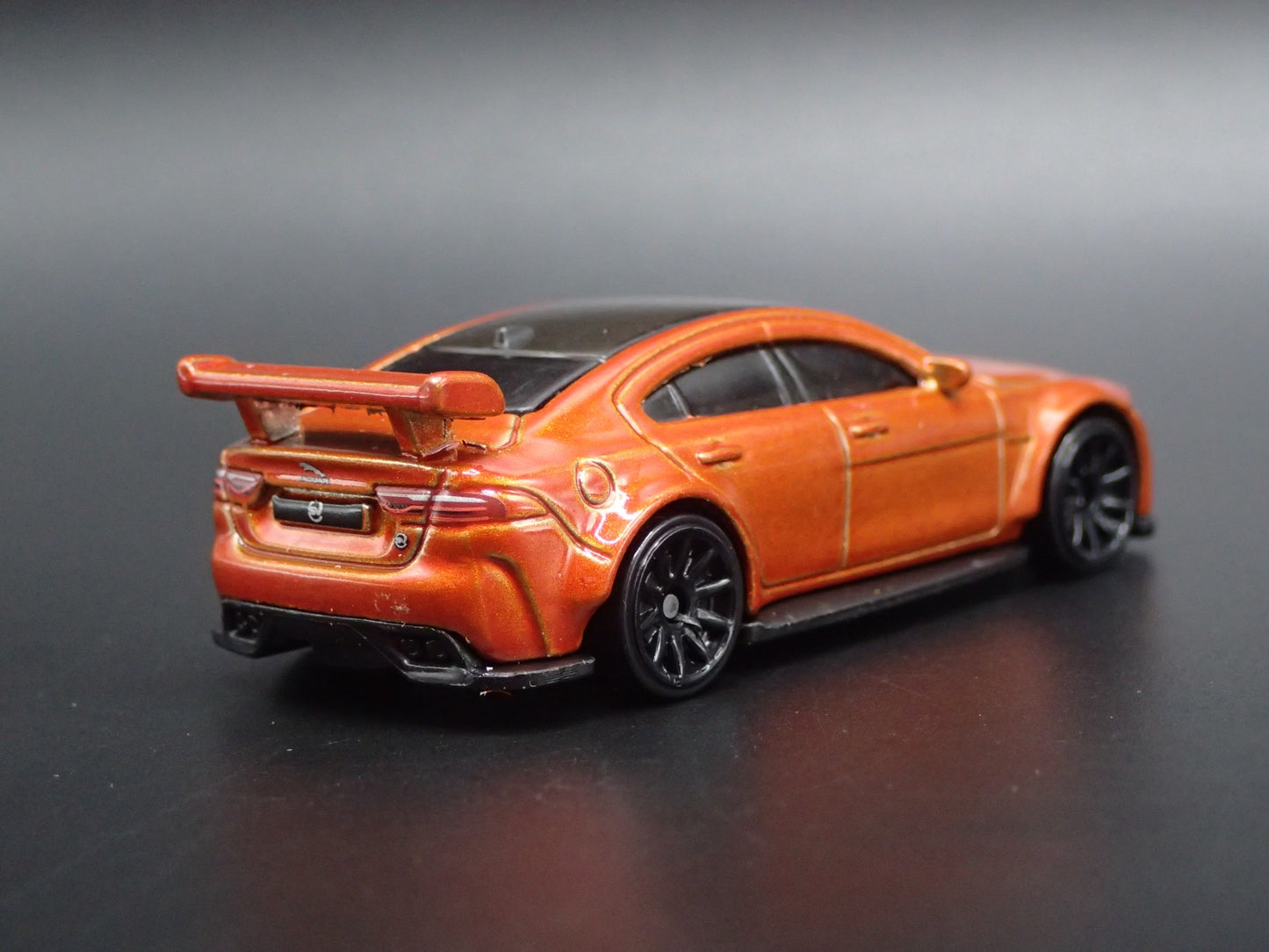 2017-2018 JAGUAR XE SV PROJECT 8 ORANGE 1:64 SCALE DIORAMA DIECAST MODEL CAR