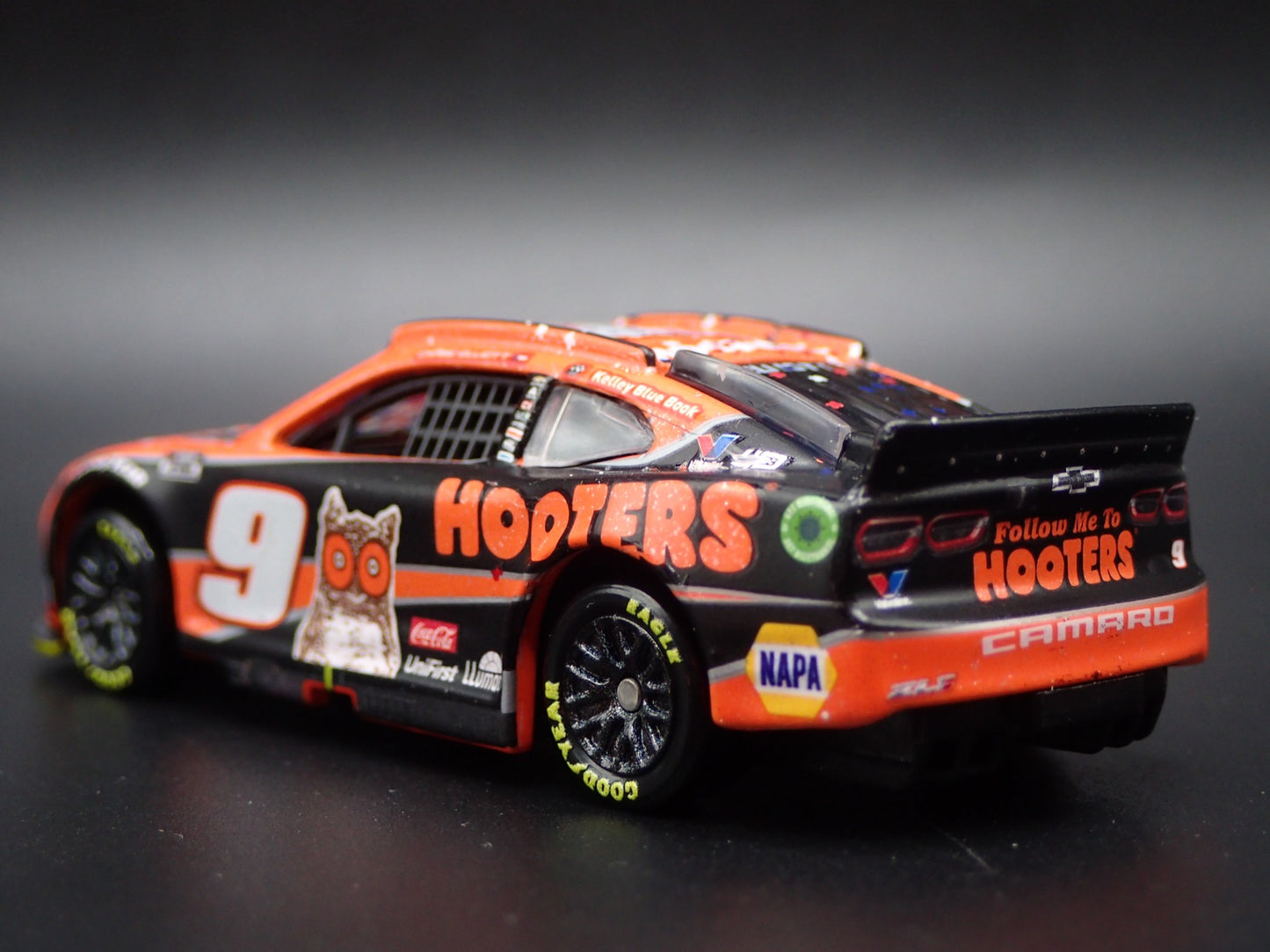 2024 CHEVY CAMARO ZL1 #9 CHASE ELLIOTT HOOTERS WIN NASCAR 1:64 SCALE DIECAST CAR