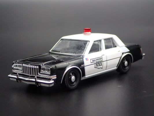 1985 85 DODGE DIPLOMAT OKLAHOMA HIGHWAY PATROL RARE 1:64 SCALE DIECAST MODEL CAR-Burning Rubber Toy Company