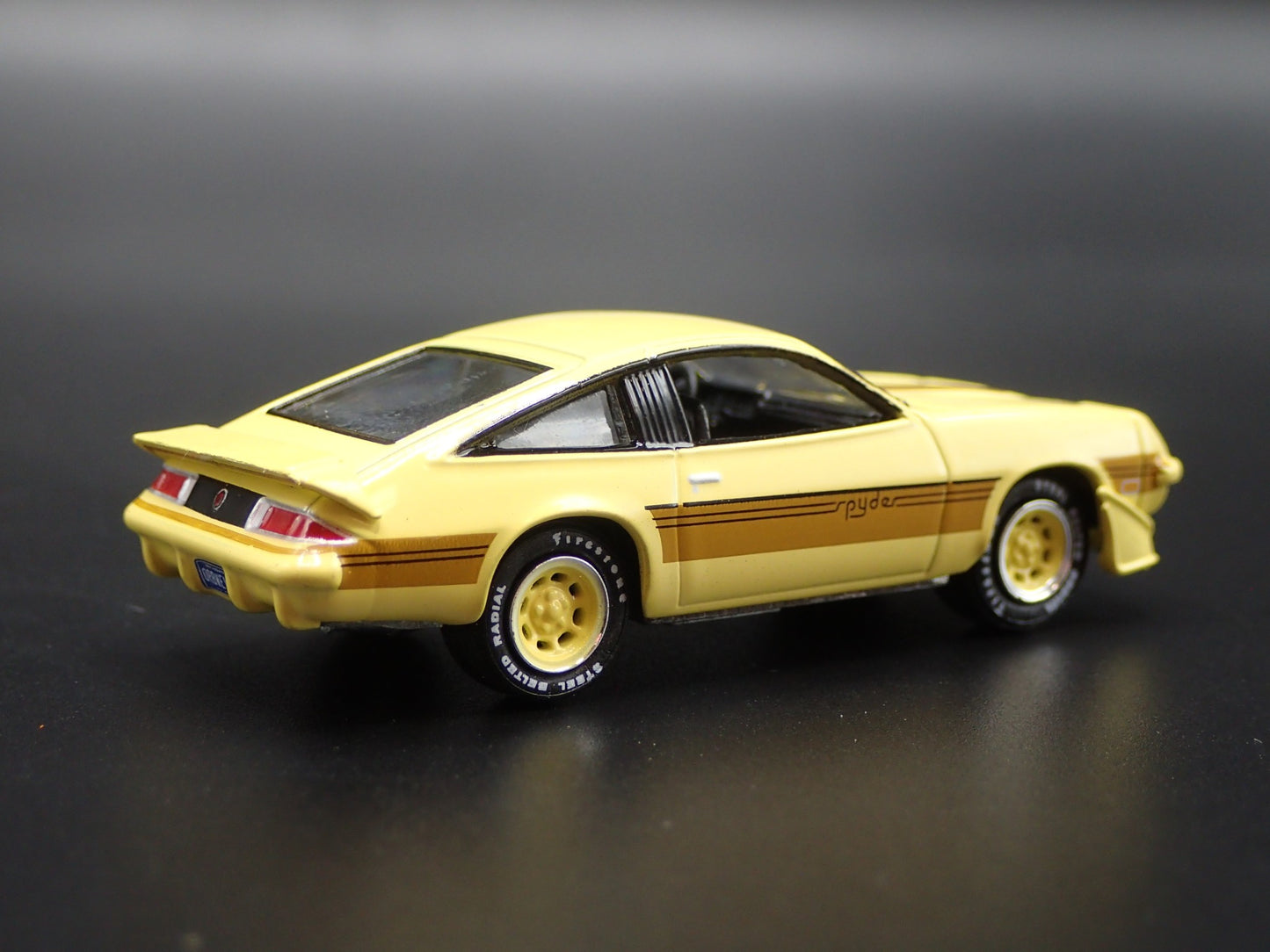1980 80 CHEVY CHEVROLET MONZA SPYDER YELLOW 1/64 SCALE DIORAMA DIECAST MODEL CAR
