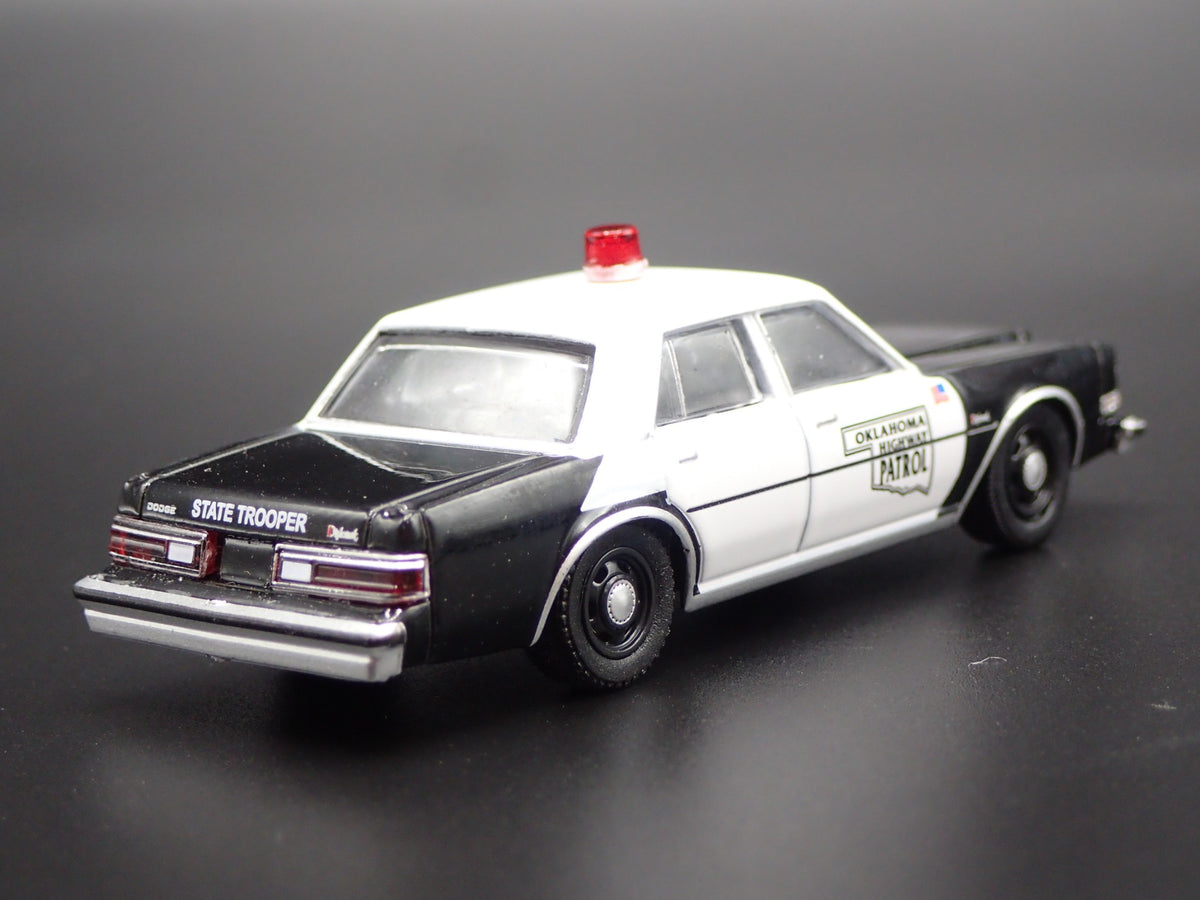 1985 85 DODGE DIPLOMAT OKLAHOMA HIGHWAY PATROL RARE 1:64 SCALE DIECAST MODEL CAR-Burning Rubber Toy Company