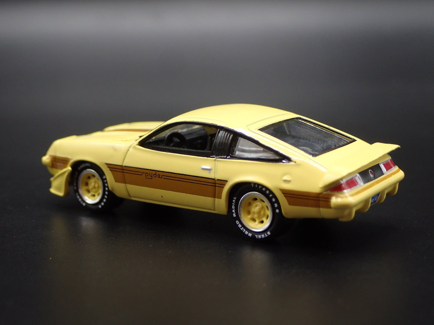 1980 80 CHEVY CHEVROLET MONZA SPYDER YELLOW 1/64 SCALE DIORAMA DIECAST MODEL CAR