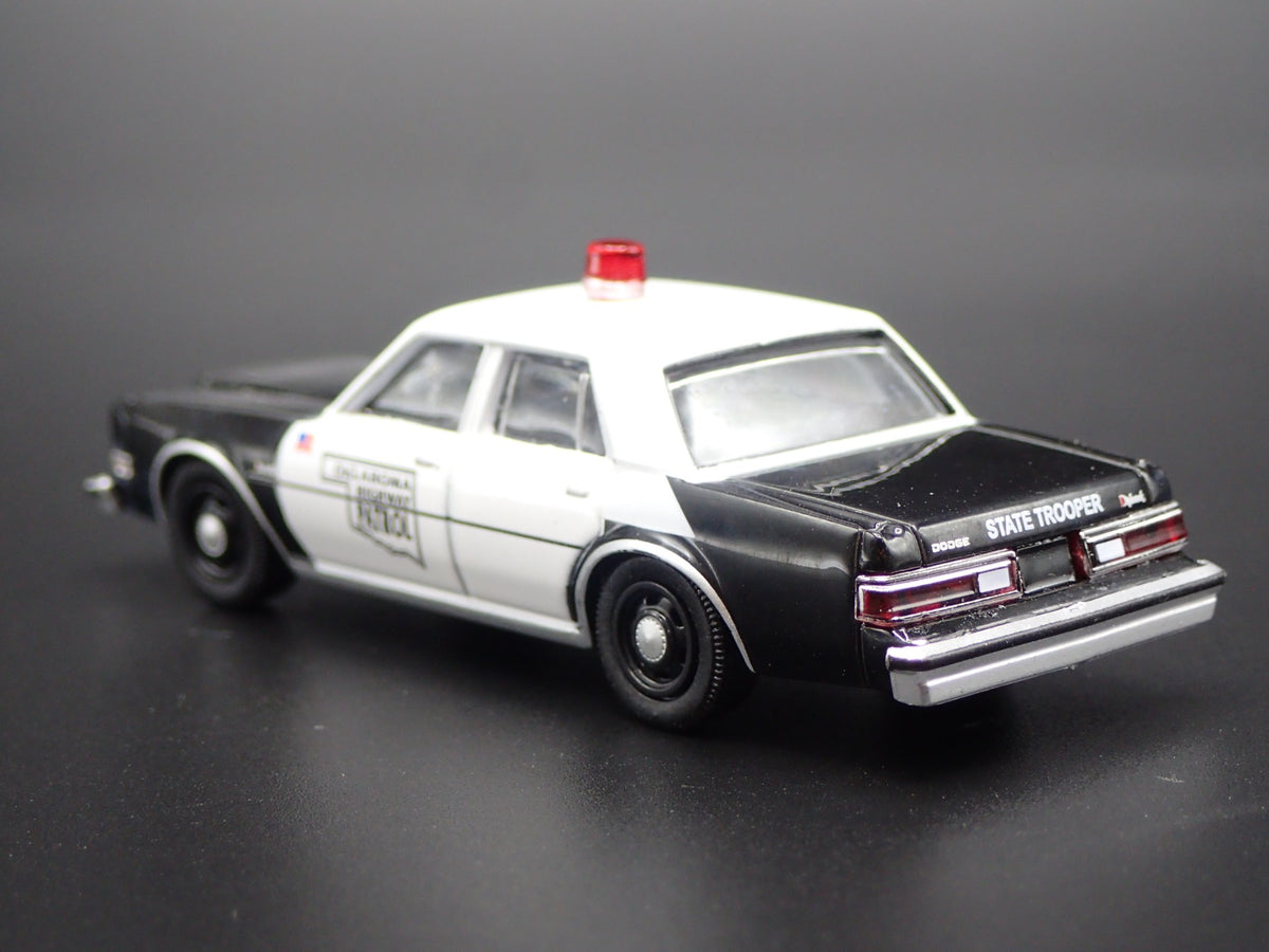 1985 85 DODGE DIPLOMAT OKLAHOMA HIGHWAY PATROL RARE 1:64 SCALE DIECAST MODEL CAR-Burning Rubber Toy Company