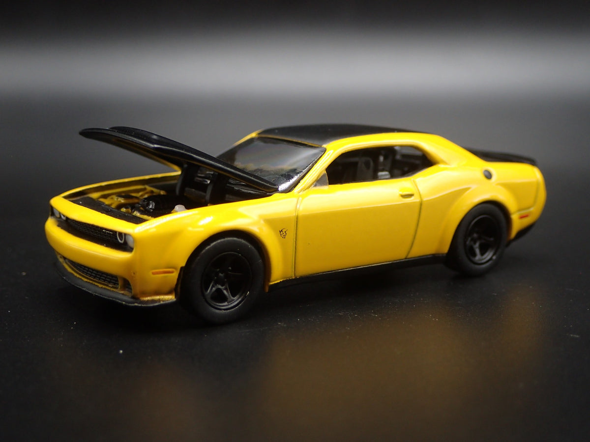 2018-2021 DODGE CHALLENGER SRT DEMON RARE 1:64 SCALE DIORAMA DIECAST MODEL CAR-Burning Rubber Toy Company