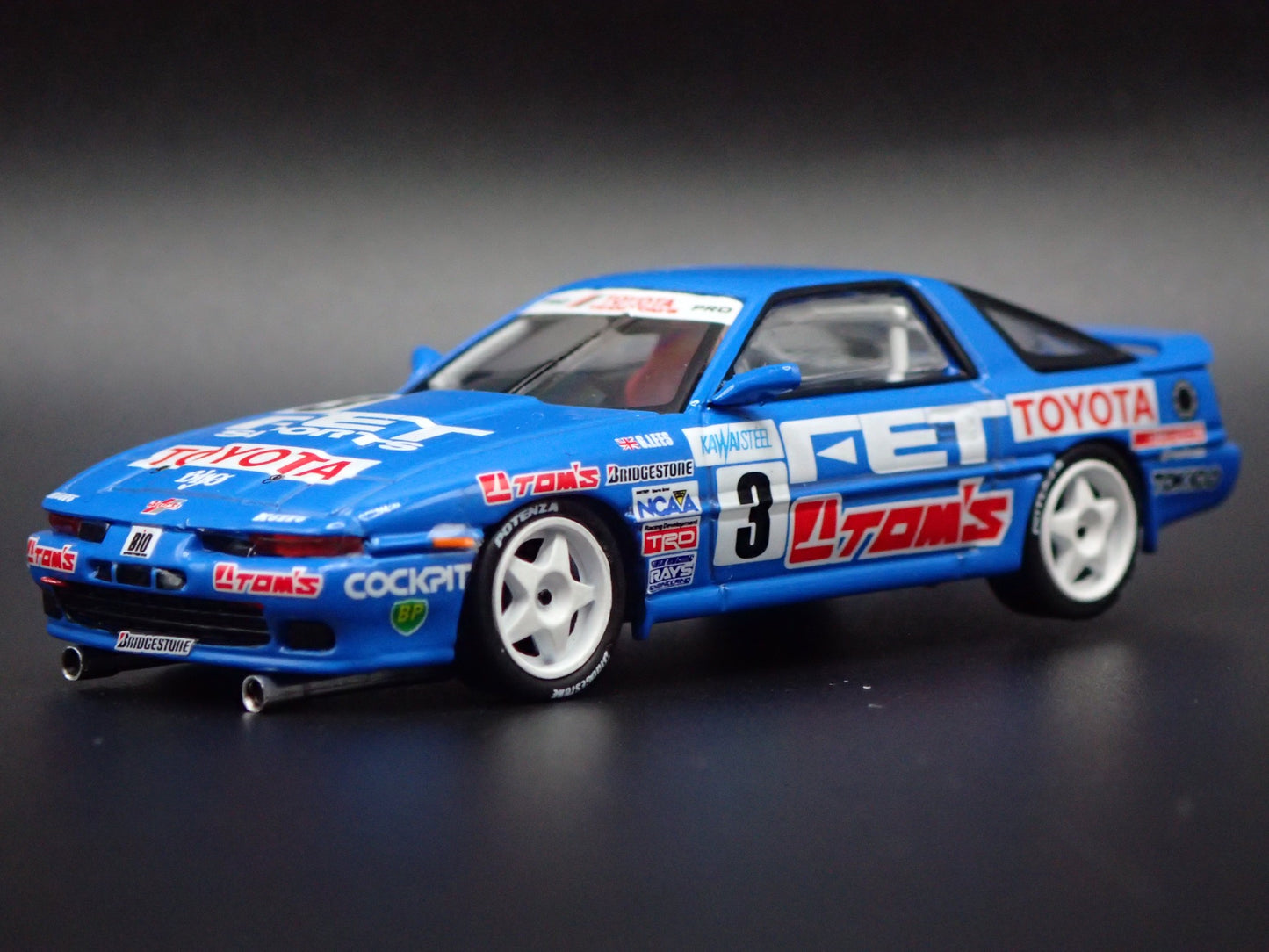 TOYOTA SUPRA TURBO MA70 FET SPORTS MACAU 1/64 SCALE DIORAMA DIECAST MODEL CAR