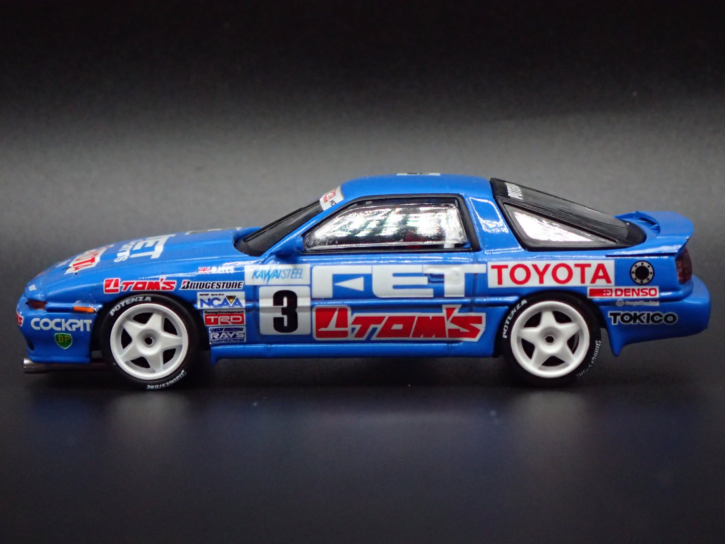 TOYOTA SUPRA TURBO MA70 FET SPORTS MACAU 1/64 SCALE DIORAMA DIECAST MODEL CAR
