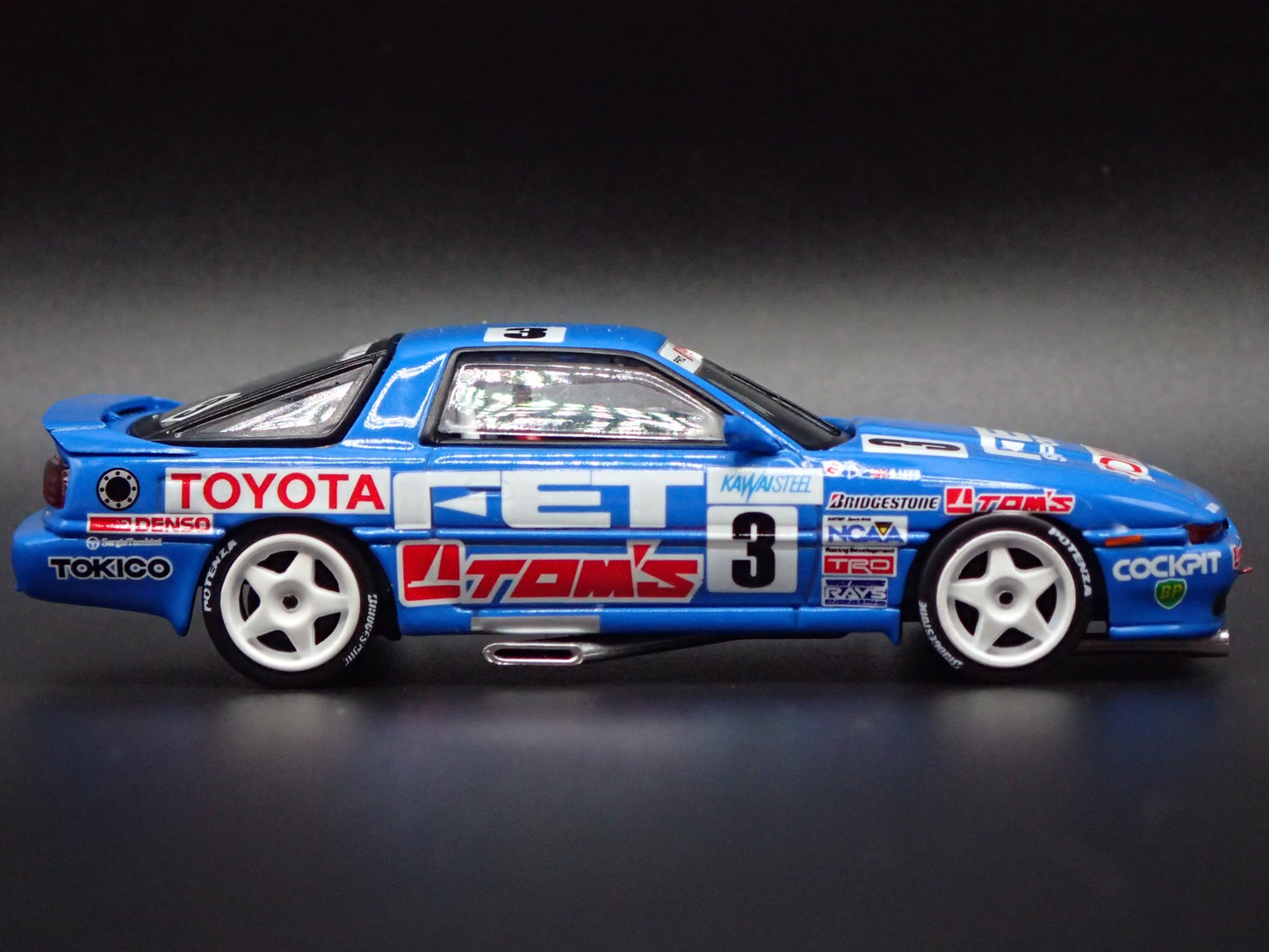 TOYOTA SUPRA TURBO MA70 FET SPORTS MACAU 1/64 SCALE DIORAMA DIECAST MODEL CAR