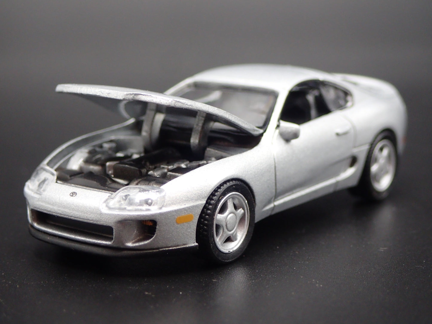 1993 - 2002 TOYOTA SUPRA SILVER 1/64 SCALE COLLECTIBLE DIORAMA DIECAST MODEL CAR