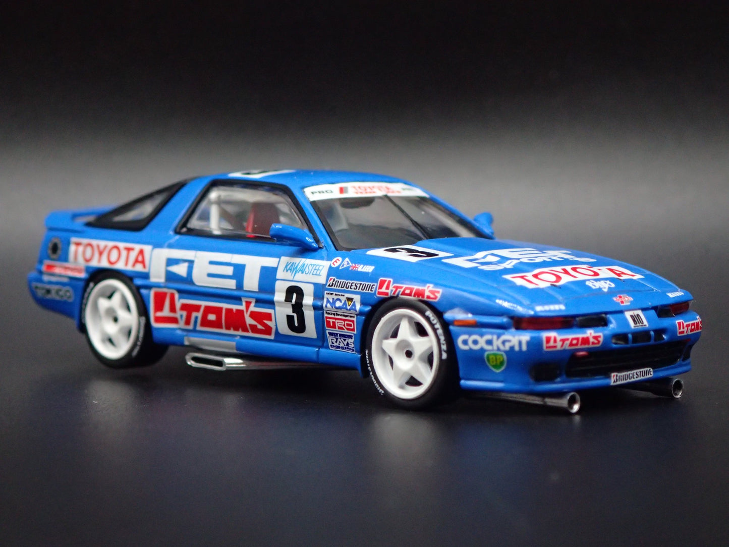 TOYOTA SUPRA TURBO MA70 FET SPORTS MACAU 1/64 SCALE DIORAMA DIECAST MODEL CAR
