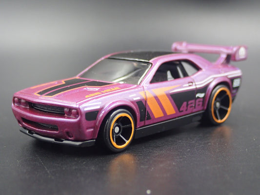 2008-2023 DODGE CHALLENGER DRIFT CAR PURPLE 1/64 SCALE DIORAMA DIECAST MODEL CAR