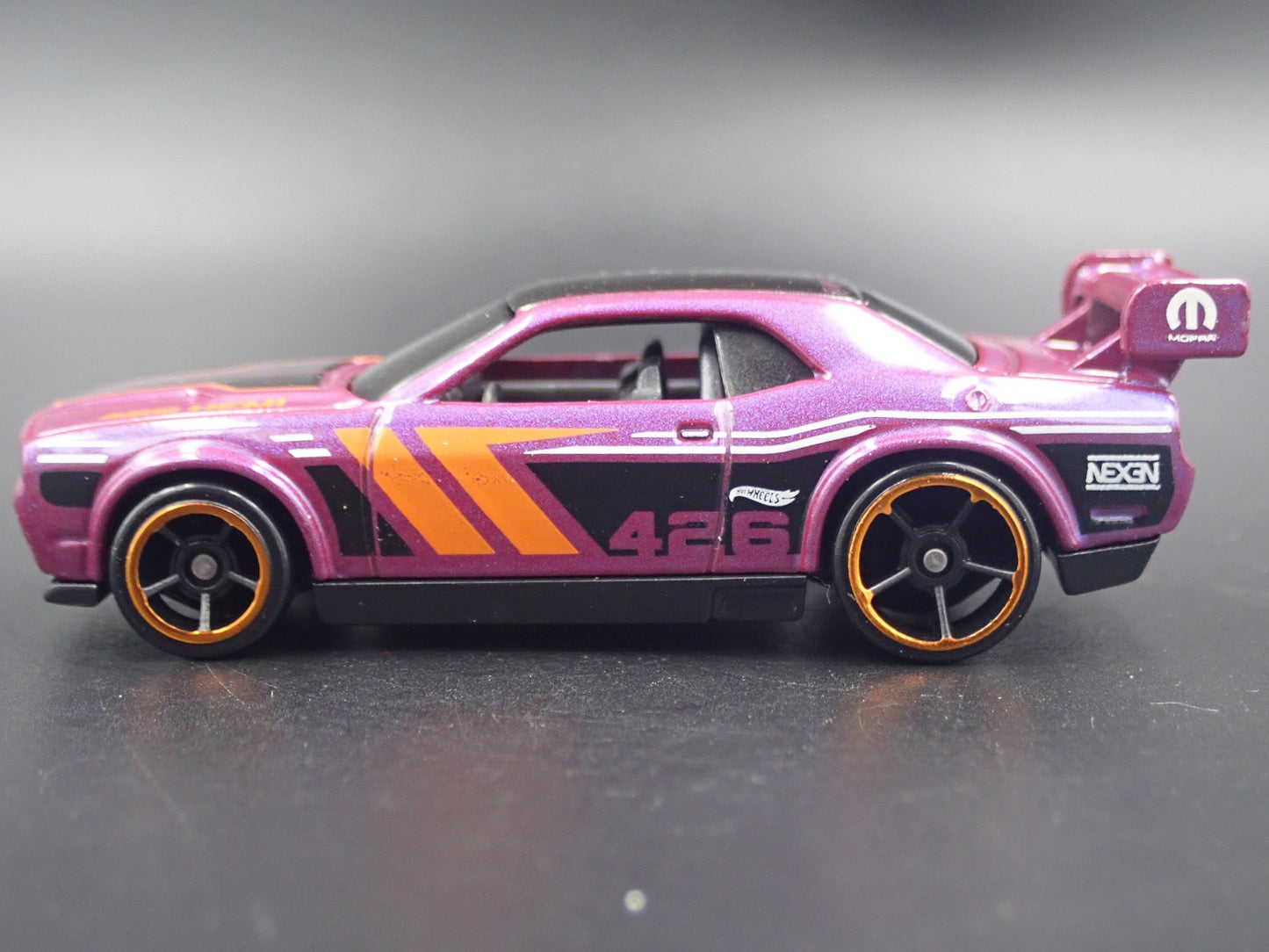 2008-2023 DODGE CHALLENGER DRIFT CAR PURPLE 1/64 SCALE DIORAMA DIECAST MODEL CAR