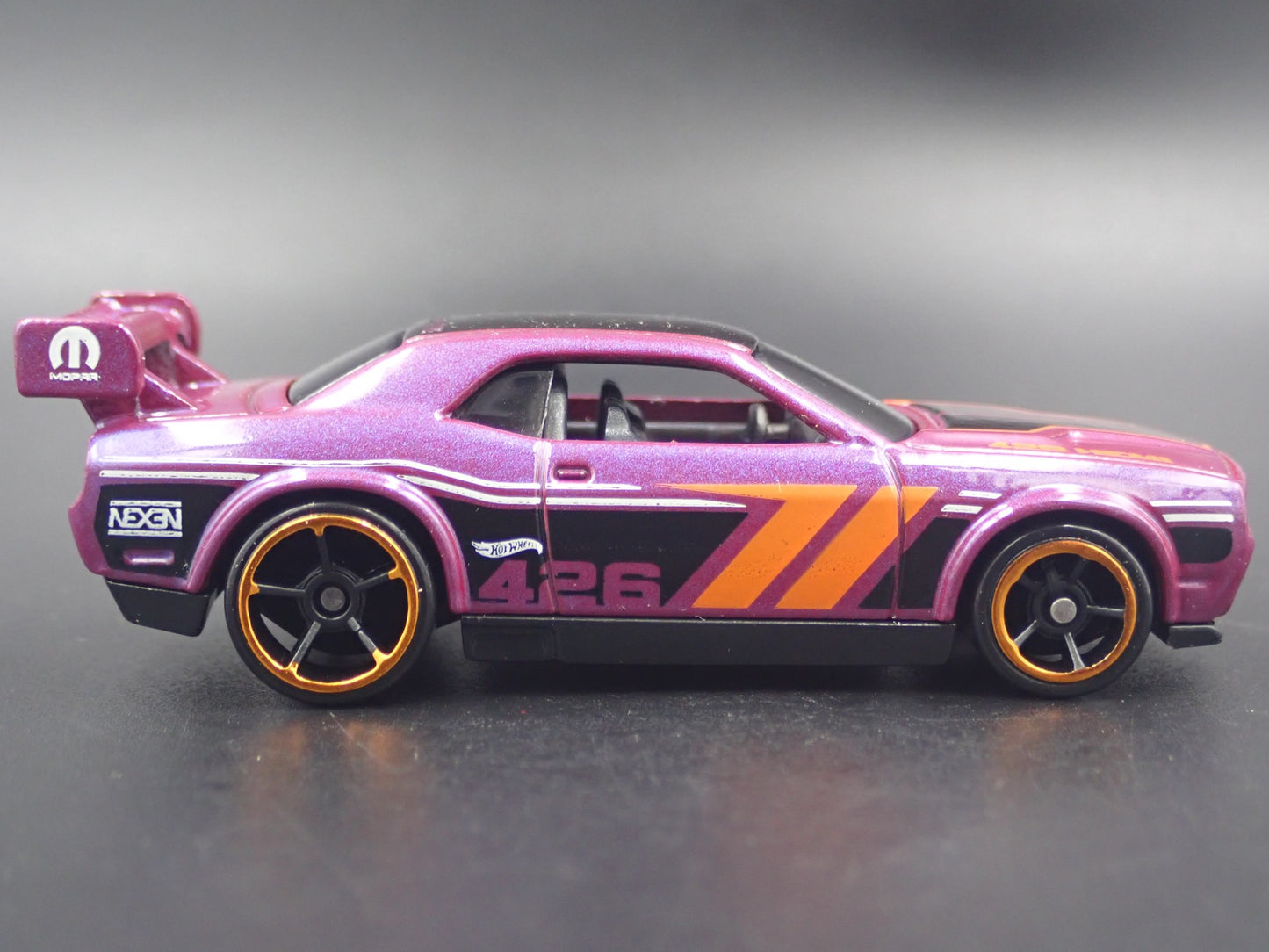 2008-2023 DODGE CHALLENGER DRIFT CAR PURPLE 1/64 SCALE DIORAMA DIECAST MODEL CAR