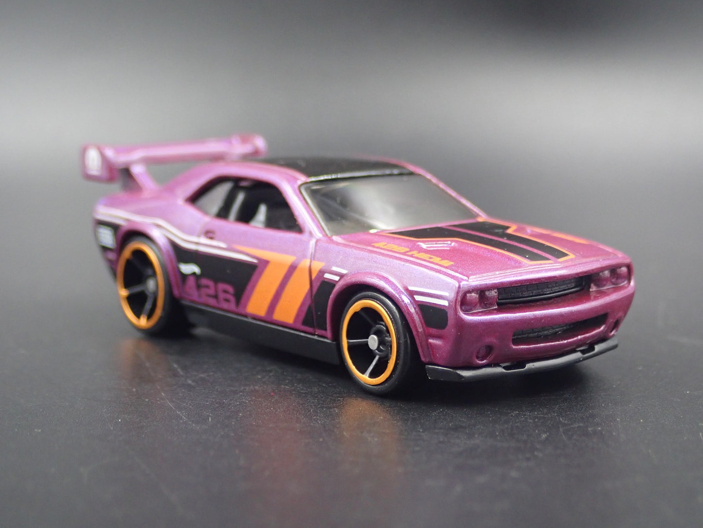 2008-2023 DODGE CHALLENGER DRIFT CAR PURPLE 1/64 SCALE DIORAMA DIECAST MODEL CAR