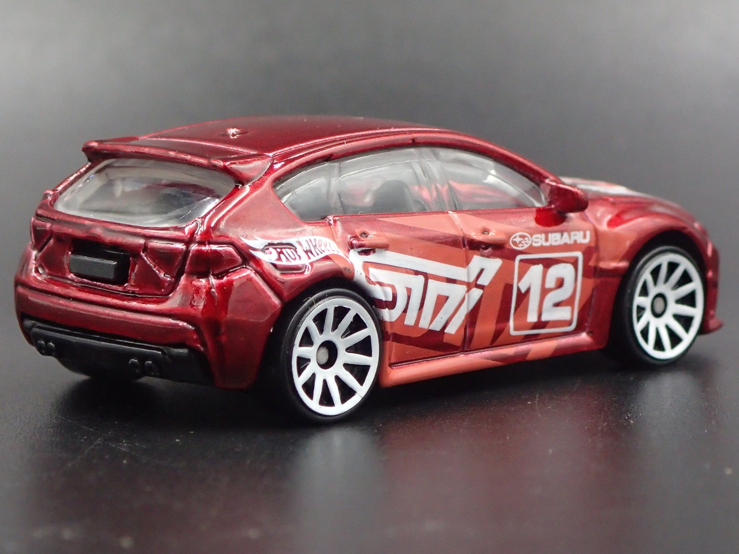 2007-2014 SUBARU WRX STI RED 1:64 SCALE COLLECTIBLE DIORAMA DIECAST MODEL CAR