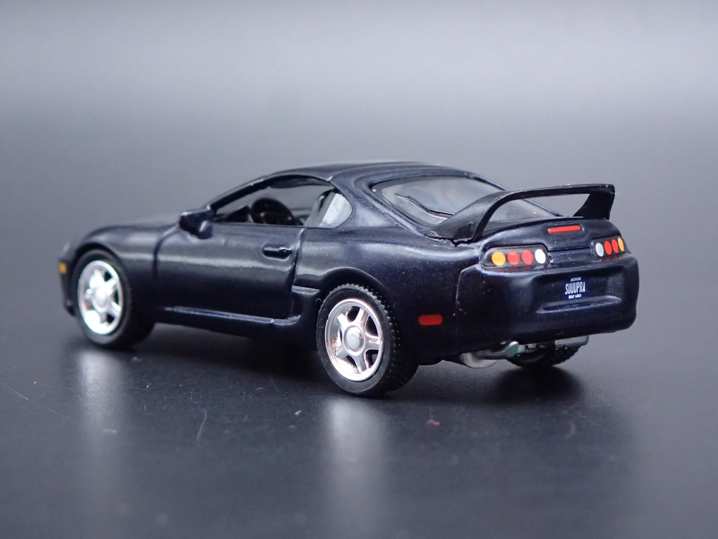1993 - 2002 TOYOTA SUPRA BLUE 1/64 SCALE COLLECTIBLE DIORAMA DIECAST MODEL CAR