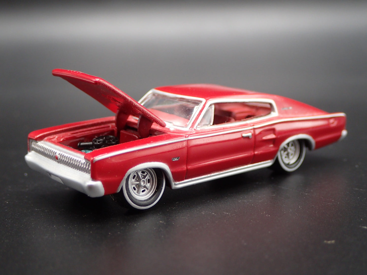 1966 66 DODGE CHARGER RED RARE 1:64 SCALE COLLECTIBLE DIORAMA DIECAST MODEL CAR