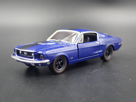 1968 68 FORD MUSTANG GT FASTBACK BLUE 1:64 SCALE COLLECTIBLE DIECAST MODEL CAR