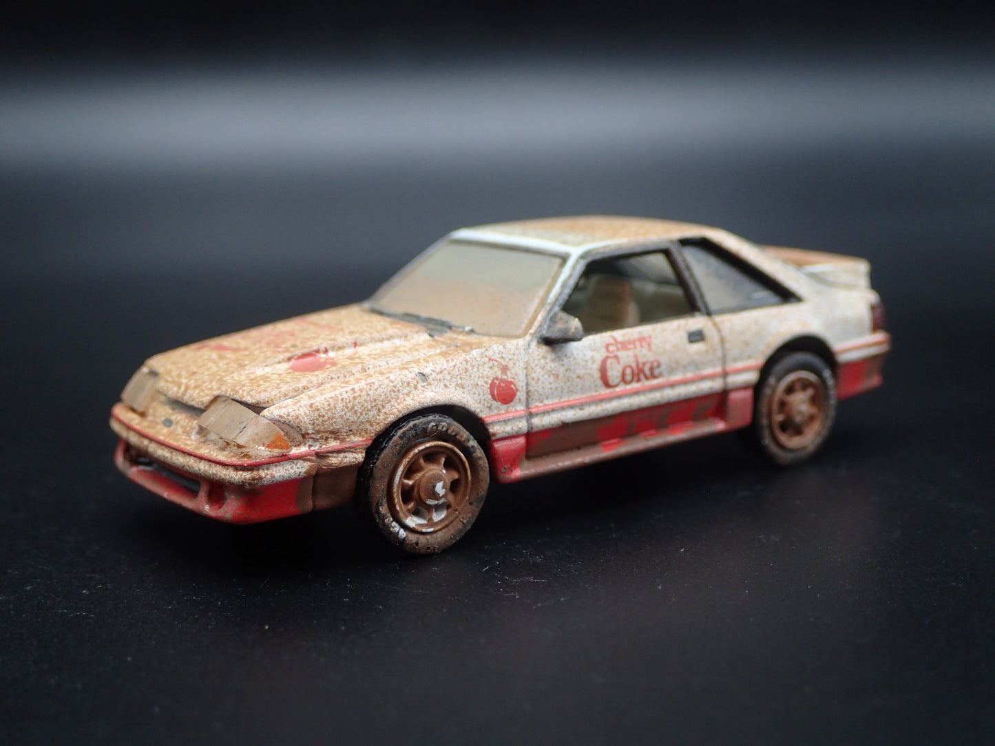 1990 90 FORD MUSTANG GT 5.0 FOX BODY CHERRY COKE 1:64 SCALE DIECAST MODEL CAR