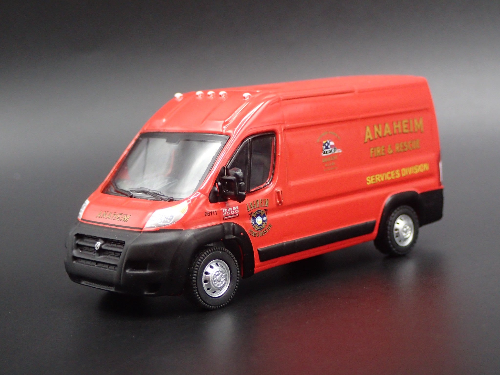 2018 18 RAM PROMASTER SPRINTER VAN ANAHEIM, CA FIRE 1:64 SCALE DIECAST ...