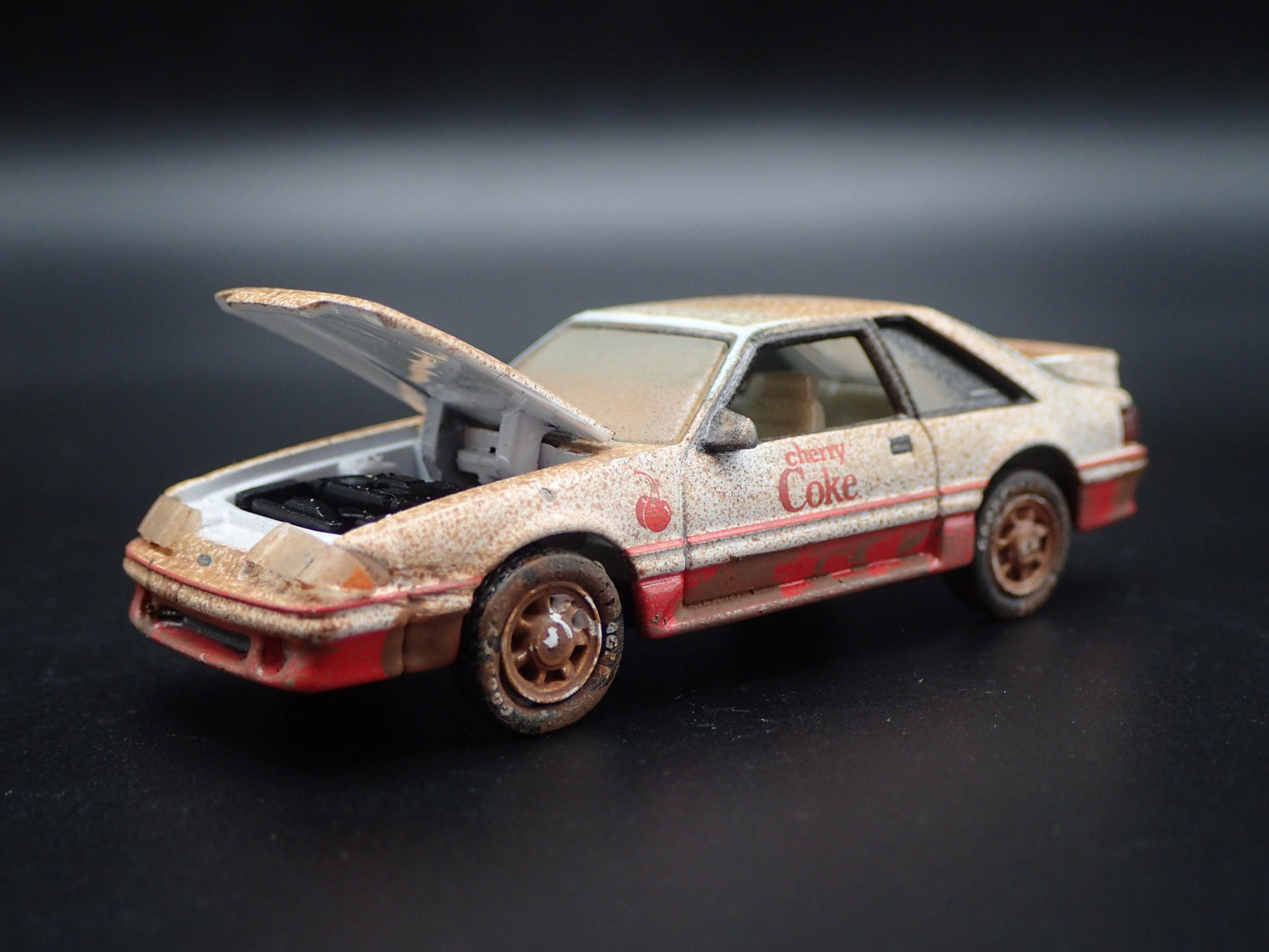 1990 90 FORD MUSTANG GT 5.0 FOX BODY CHERRY COKE 1:64 SCALE DIECAST MODEL CAR