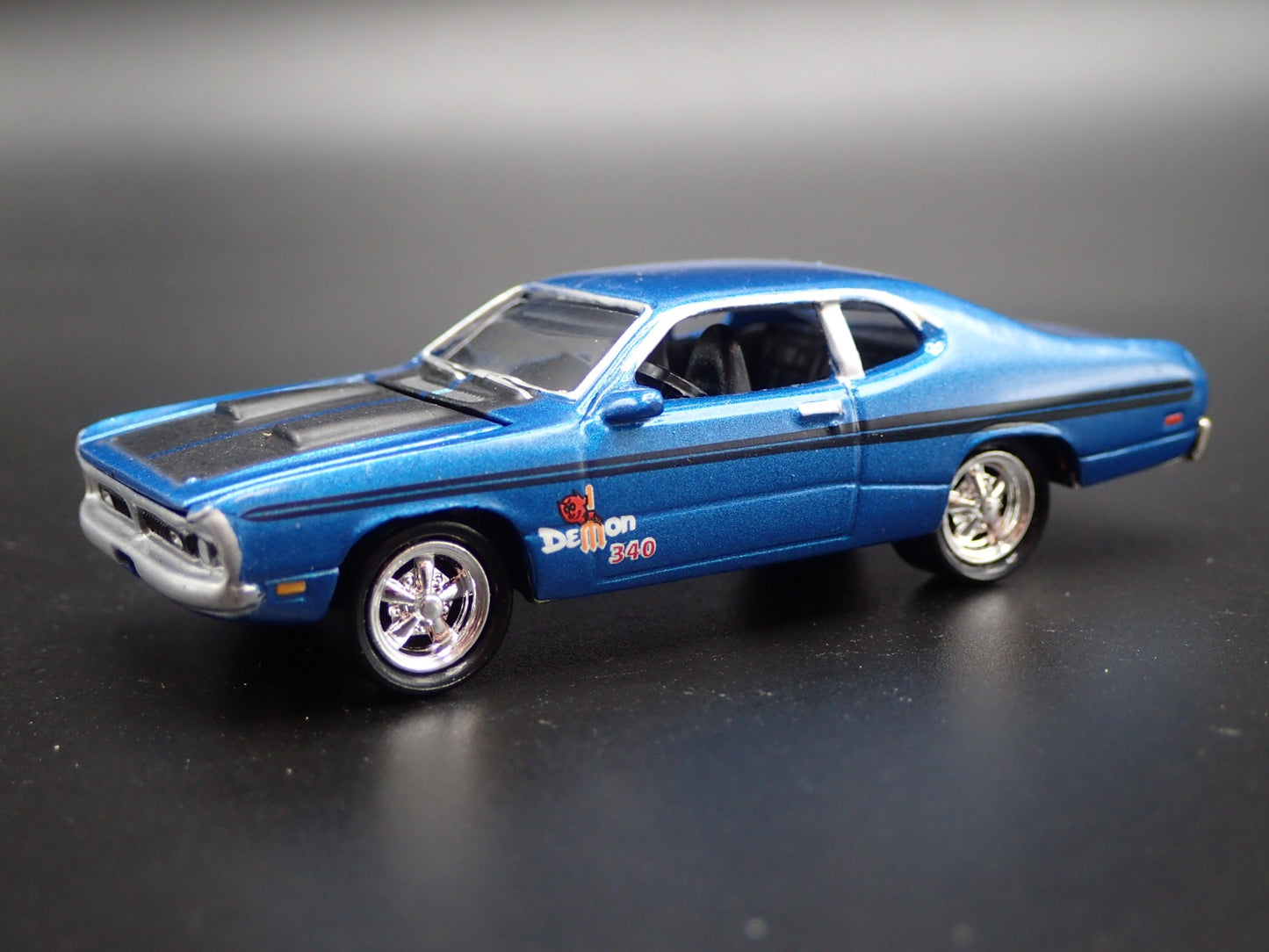 1971 71 DODGE DEMON BLUE RARE 1/64 SCALE COLLECTIBLE DIORAMA DIECAST MODEL CAR