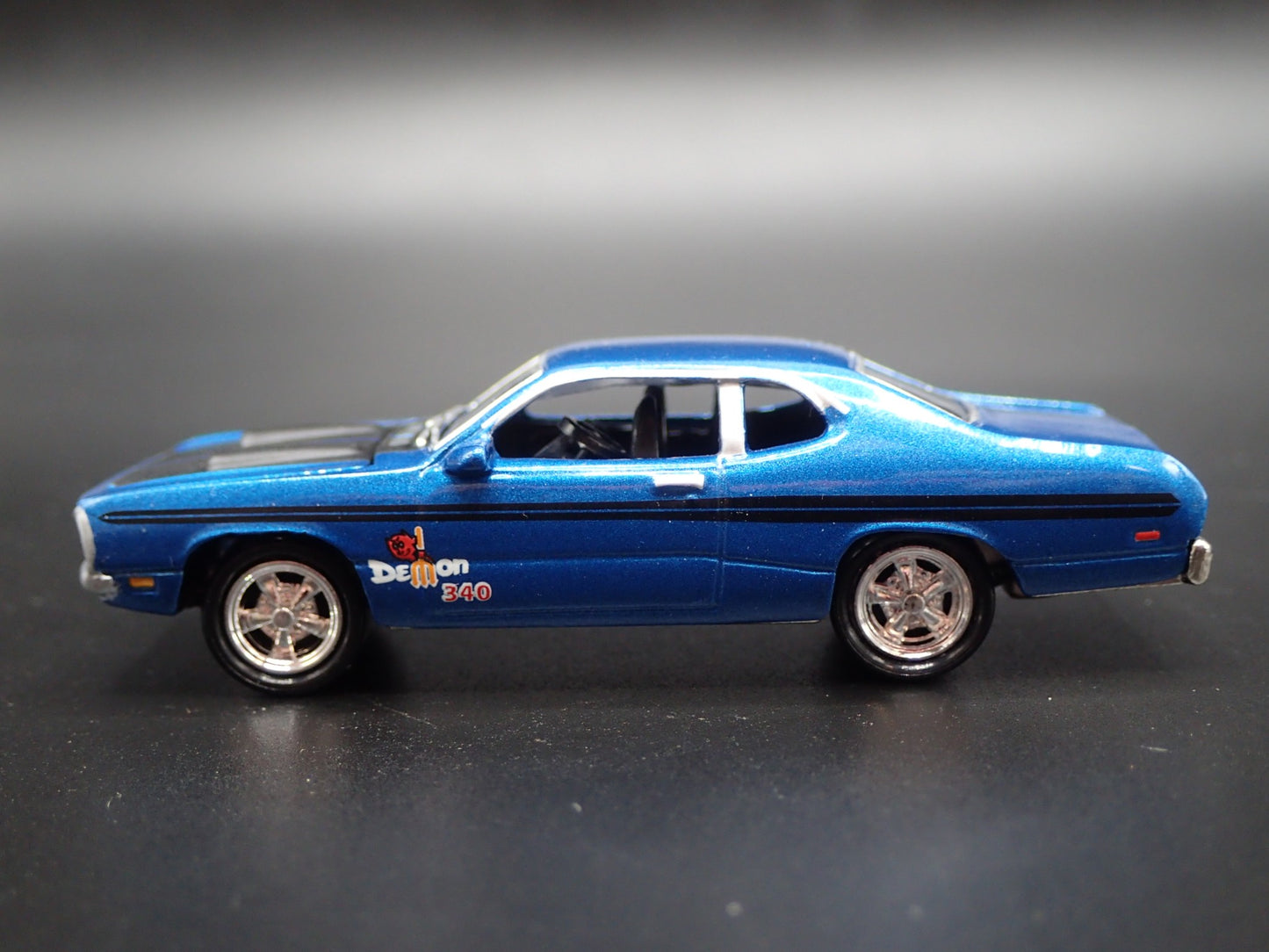 1971 71 DODGE DEMON BLUE RARE 1/64 SCALE COLLECTIBLE DIORAMA DIECAST MODEL CAR