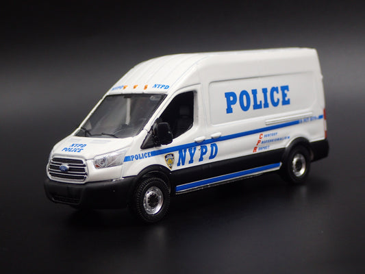 2015 15 FORD TRANSIT SPRINTER VAN NYC POLICE WHITE 1:64 SCALE DIECAST MODEL CAR