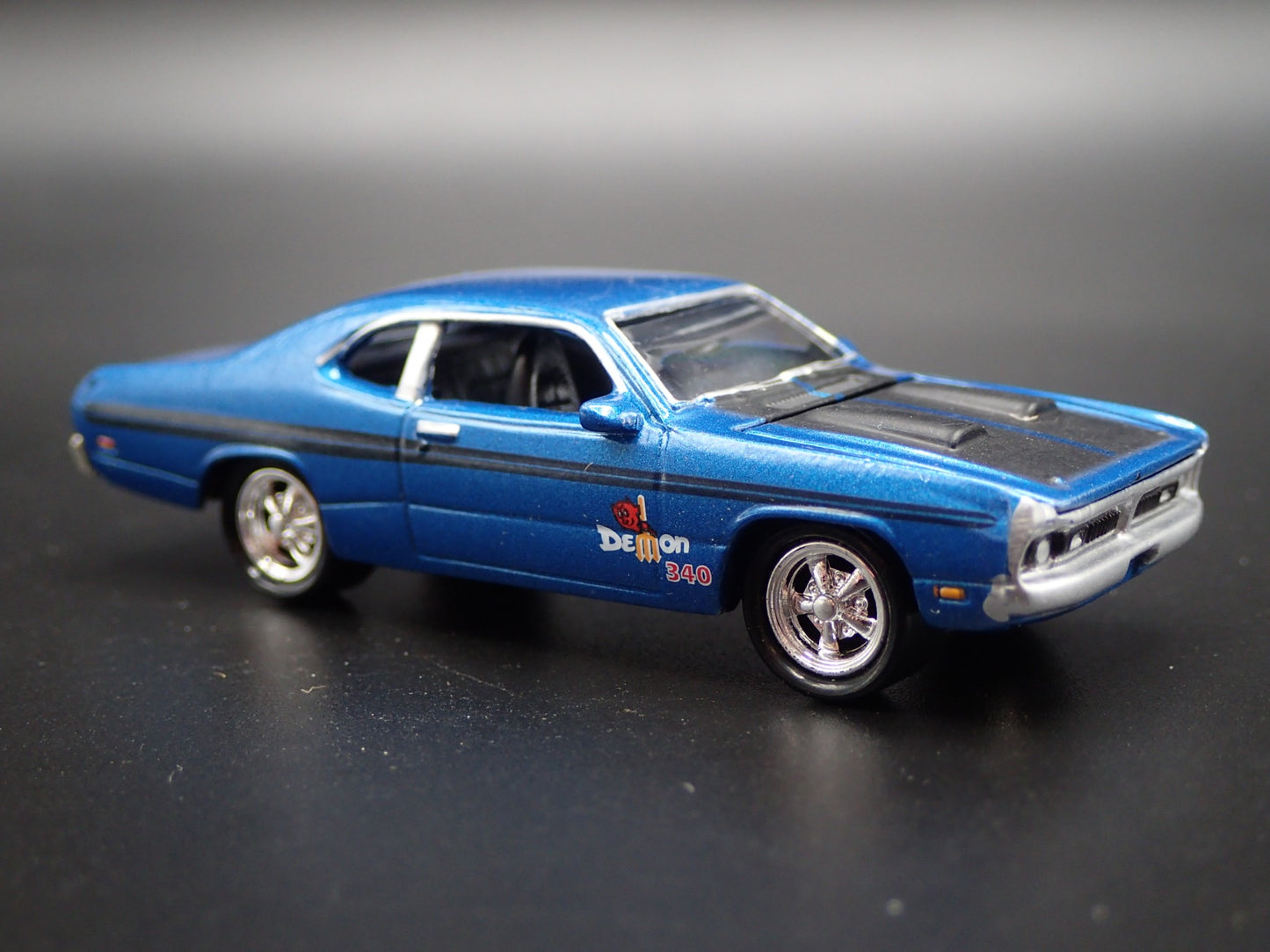 1971 71 DODGE DEMON BLUE RARE 1/64 SCALE COLLECTIBLE DIORAMA DIECAST MODEL CAR