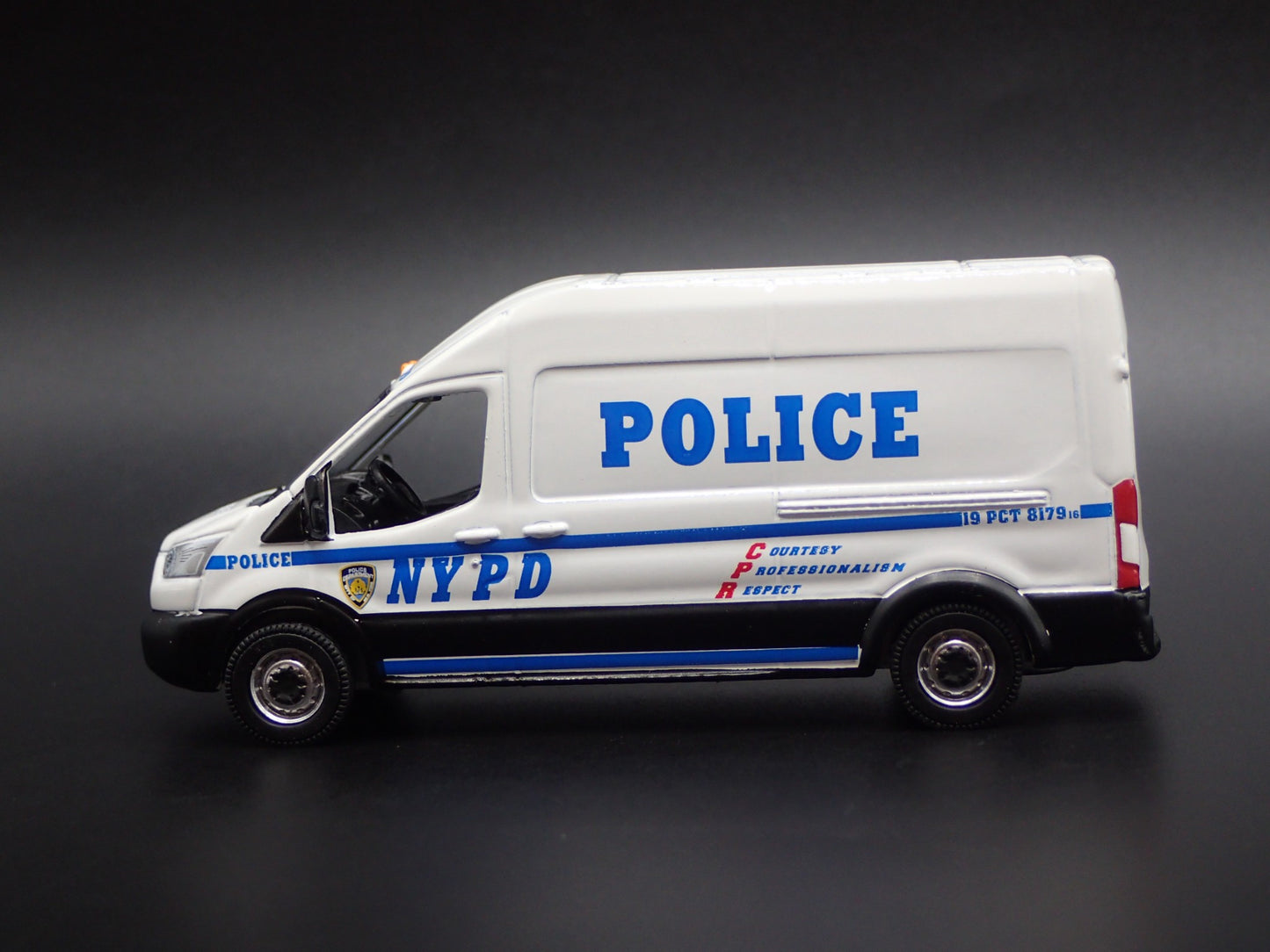 2015 15 FORD TRANSIT SPRINTER VAN NYC POLICE WHITE 1:64 SCALE DIECAST MODEL CAR