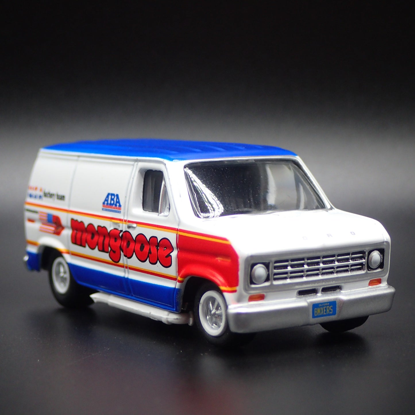 1975-1991 FORD ECONOLINE VAN MONGOOSE USA TEAM 1:64 SCALE DIECAST MODEL CAR