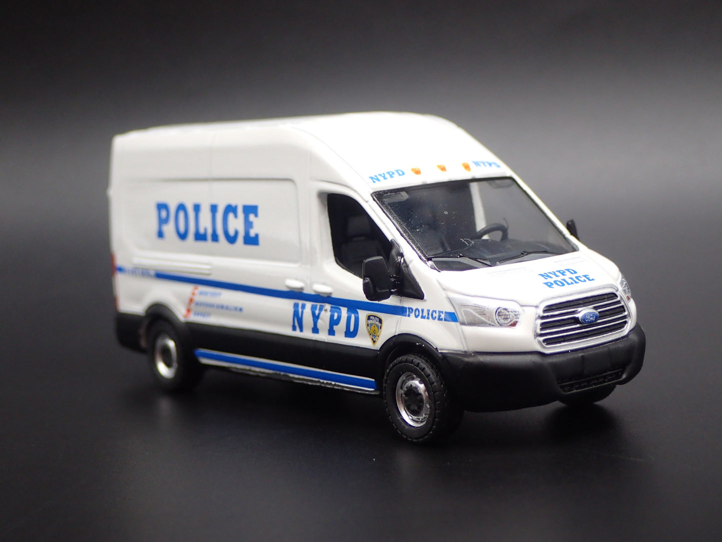 2015 15 FORD TRANSIT SPRINTER VAN NYC POLICE WHITE 1:64 SCALE DIECAST MODEL CAR