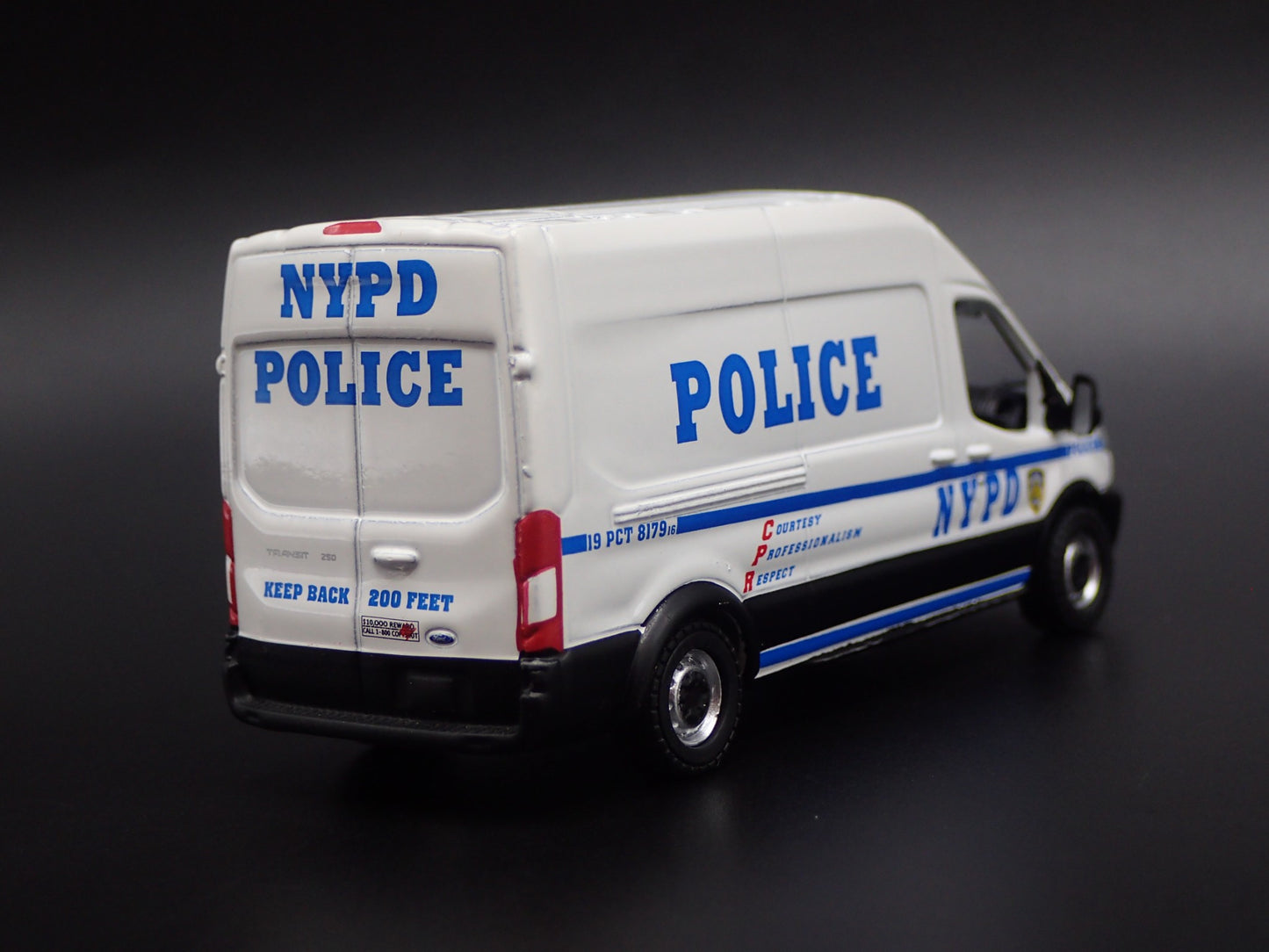 2015 15 FORD TRANSIT SPRINTER VAN NYC POLICE WHITE 1:64 SCALE DIECAST MODEL CAR