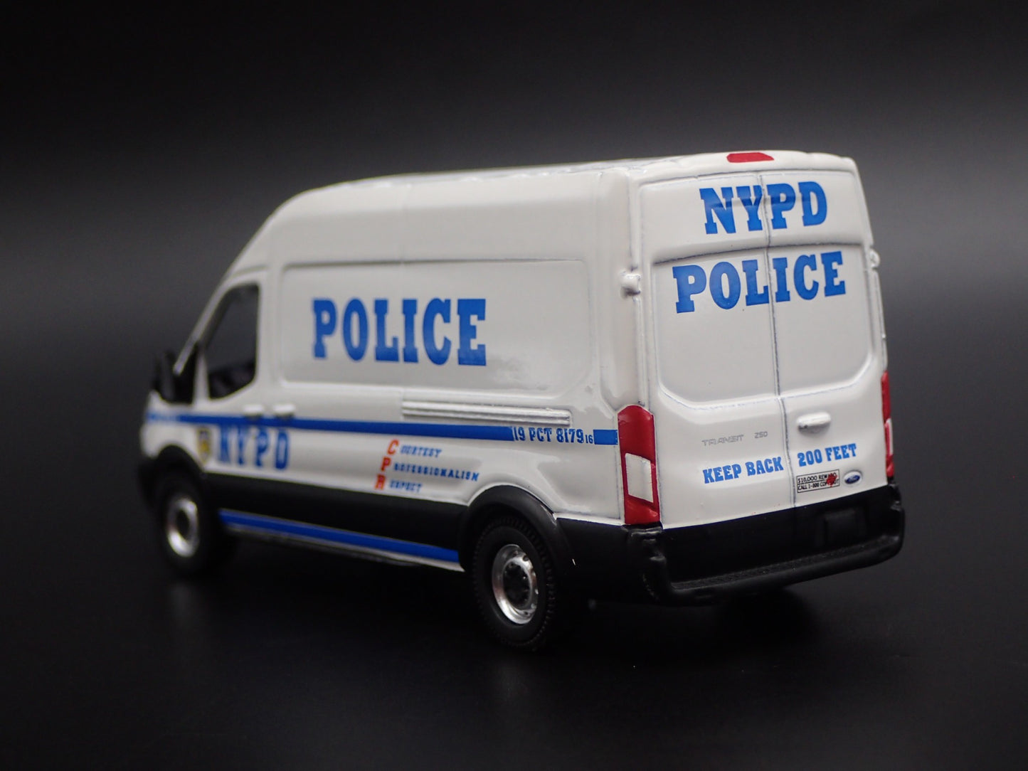 2015 15 FORD TRANSIT SPRINTER VAN NYC POLICE WHITE 1:64 SCALE DIECAST MODEL CAR