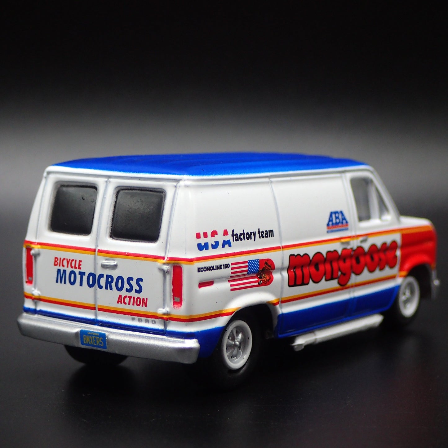 1975-1991 FORD ECONOLINE VAN MONGOOSE USA TEAM 1:64 SCALE DIECAST MODEL CAR