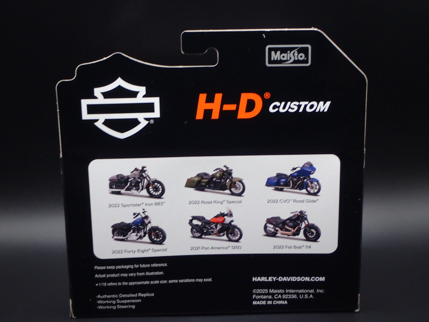 2022 FORTY EIGHT SPECIAL HARLEY DAVIDSON MOTORCYCLE MAISTO SERIES 43 1/18 MODEL