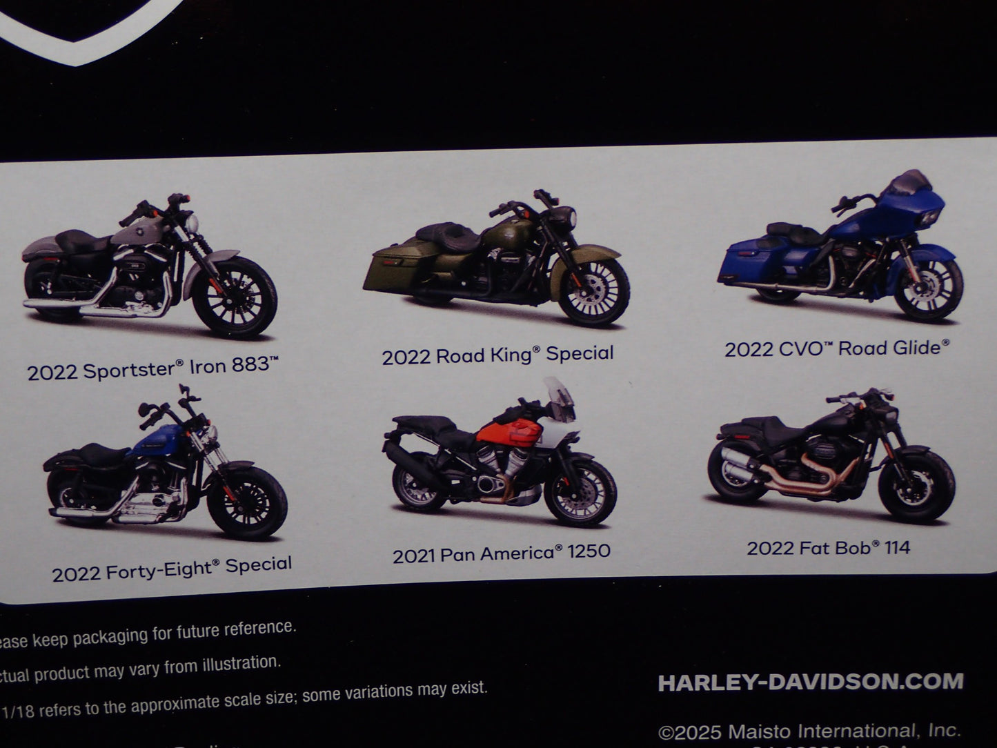 2022 FORTY EIGHT SPECIAL HARLEY DAVIDSON MOTORCYCLE MAISTO SERIES 43 1/18 MODEL