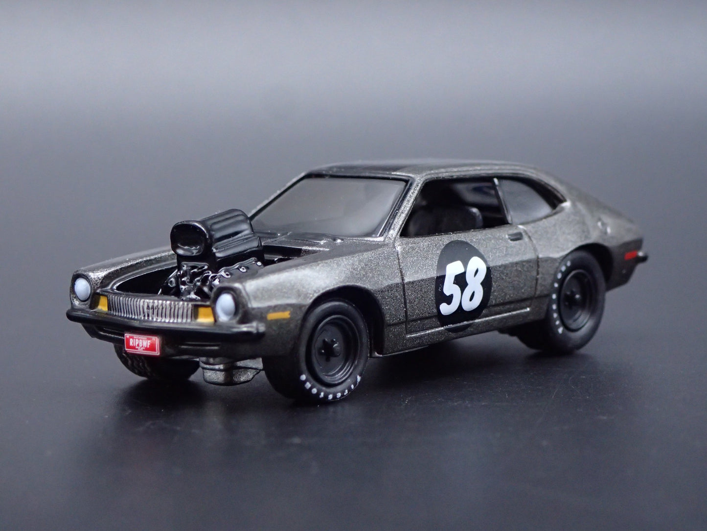1971-1973 FORD PINTO GRAY RARE 1:64 SCALE COLLECTIBLE DIORAMA DIECAST MODEL CAR