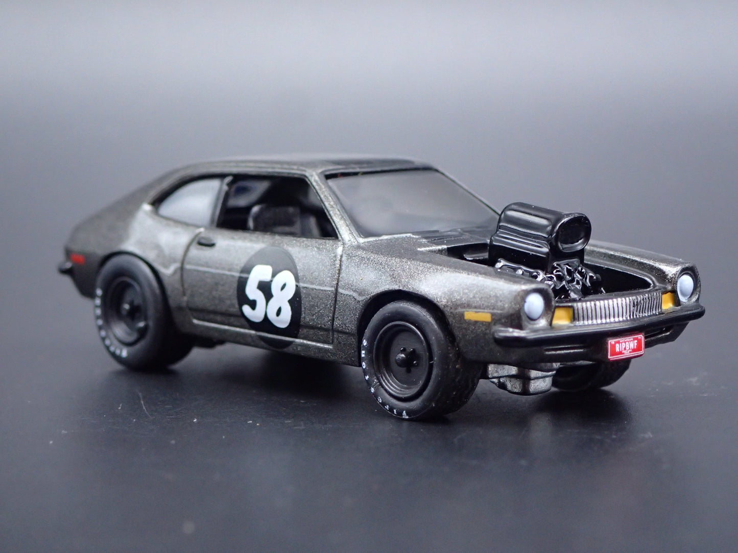 1971-1973 FORD PINTO GRAY RARE 1:64 SCALE COLLECTIBLE DIORAMA DIECAST MODEL CAR