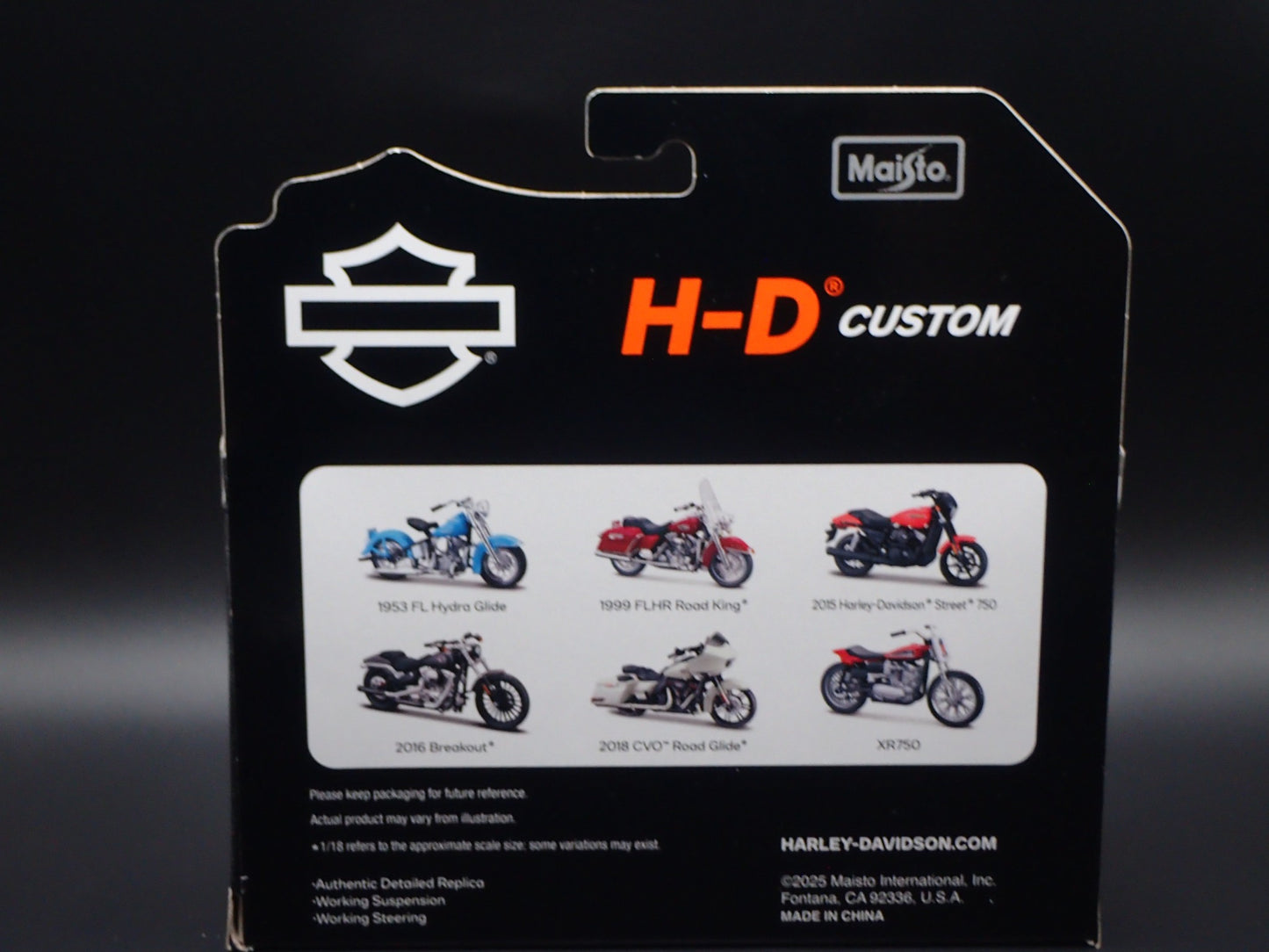 2018 18 CVO ROAD GLIDE HARLEY DAVIDSON MOTORCYCLE MAISTO SERIES 40 1/18 MODEL