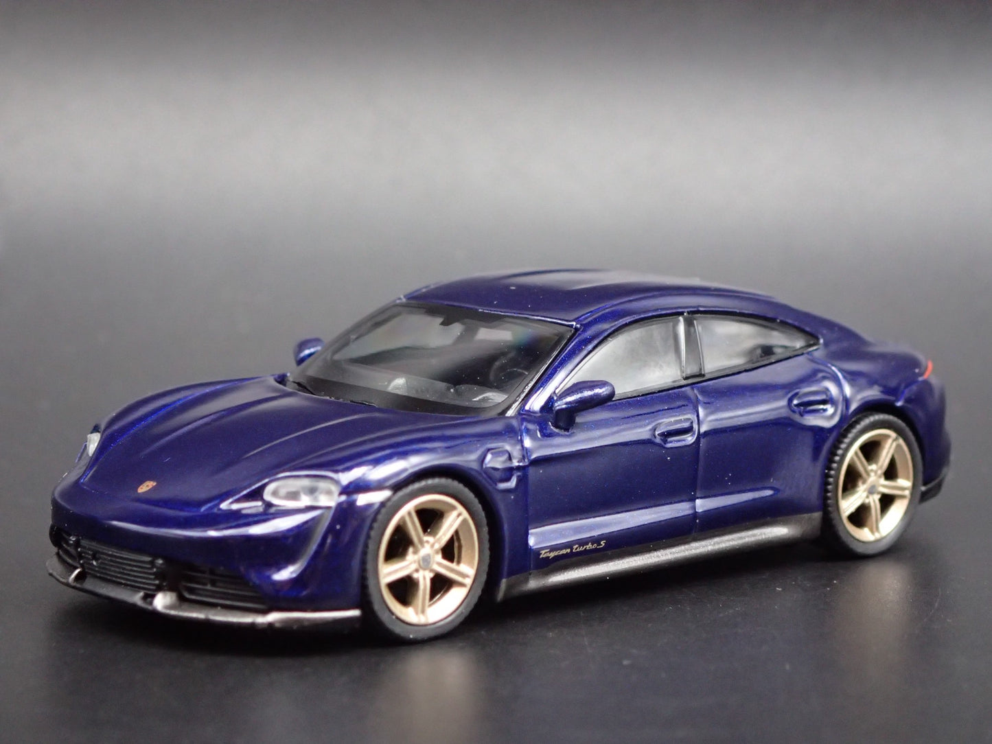 2019-2025 PORSCHE TAYCAN TURBO S BLUE 1:64 SCALE COLLECTIBLE DIECAST MODEL CAR