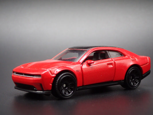 2024-2025 DODGE CHARGER RT EV ELECTRIC RED 1:64 SCALE DIORAMA DIECAST MODEL CAR