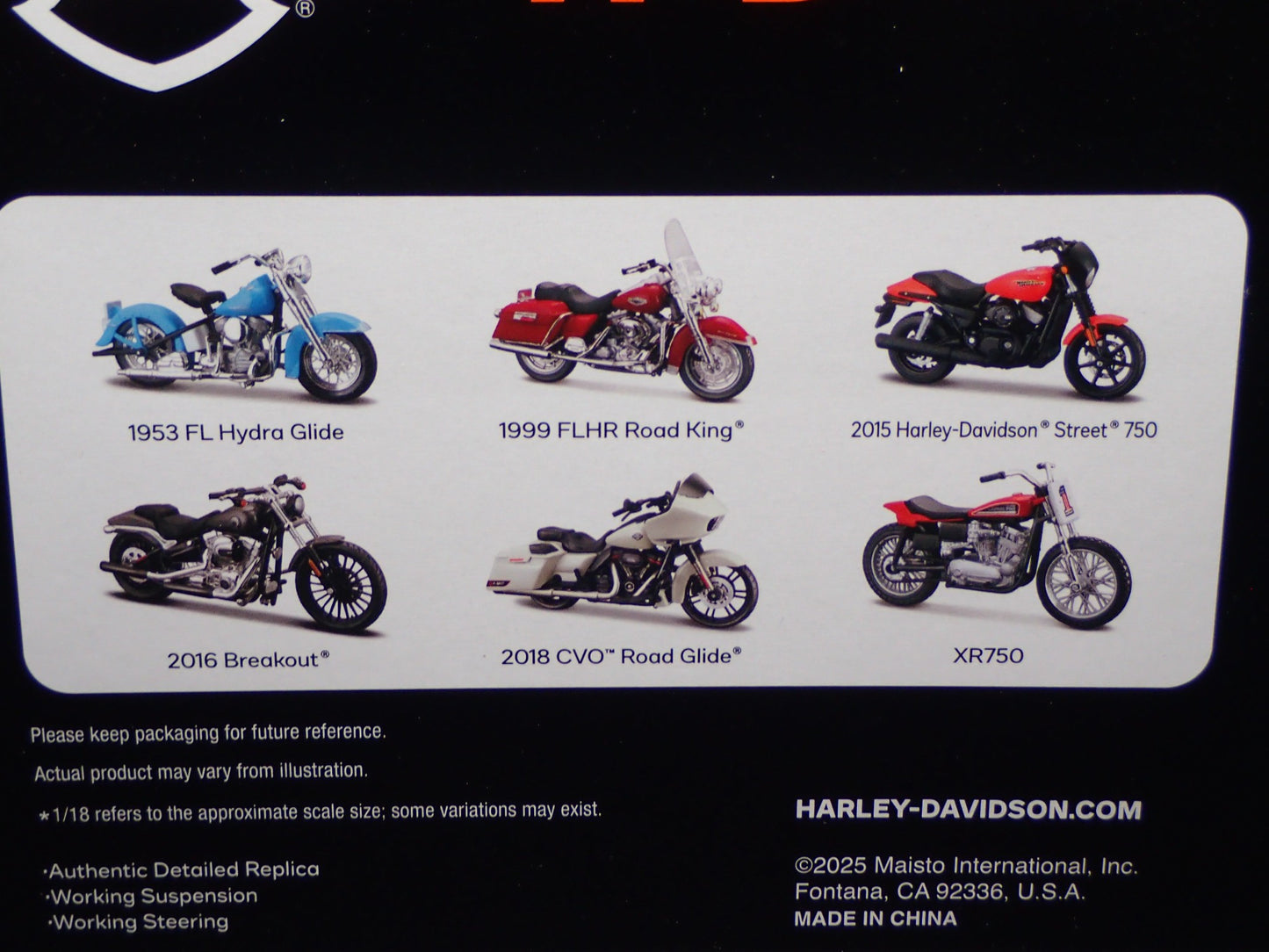 1953 53 FL HYDRA GLIDE HARLEY DAVIDSON MOTORCYCLE MAISTO SERIES 40 1/18 MODEL